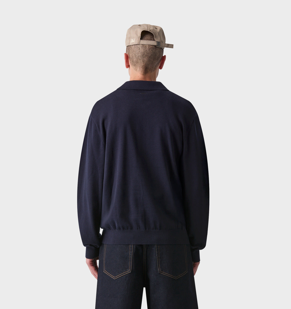 Knit LS Polo - Indigo