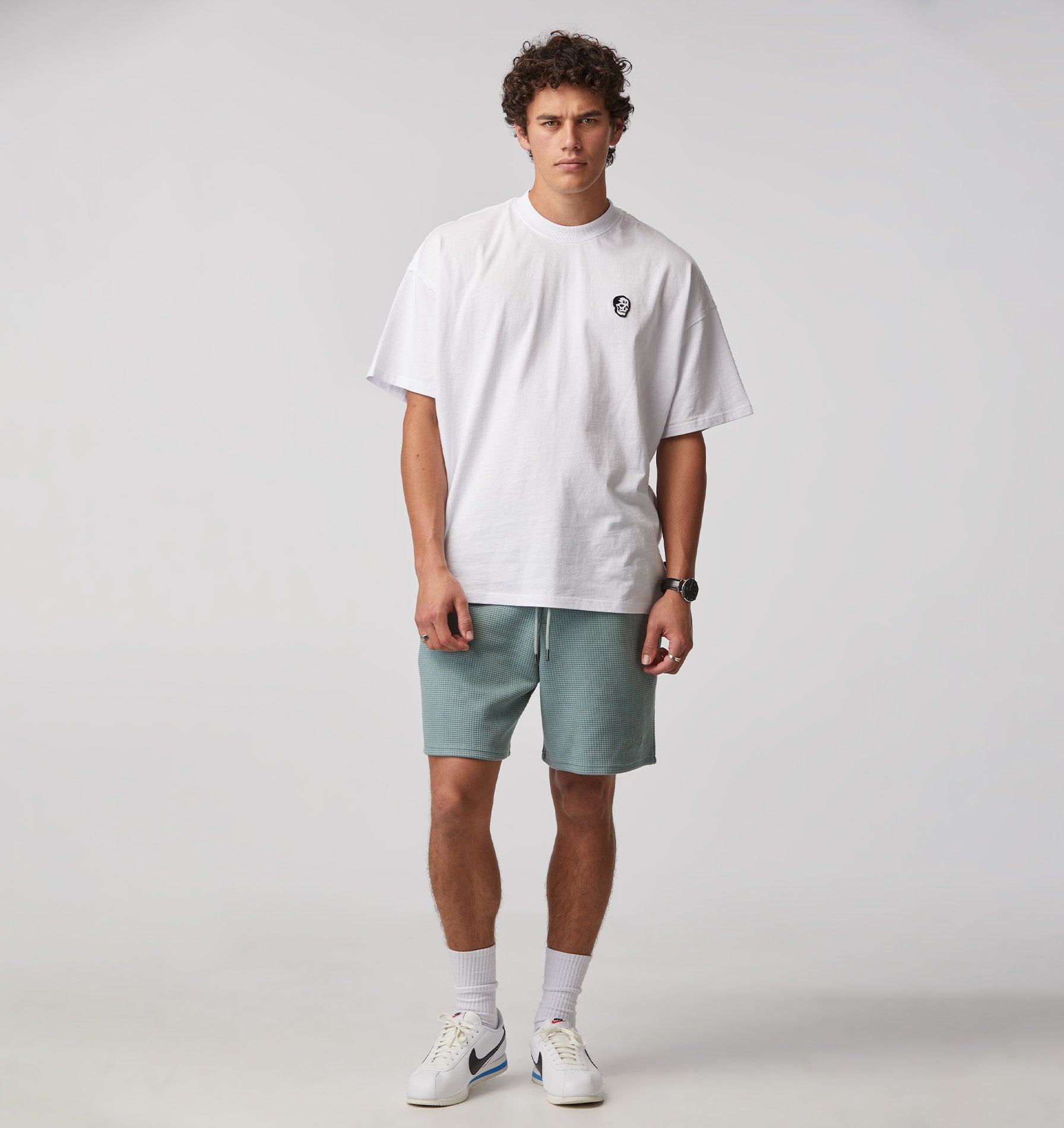 Textured Trackie Short - Foam Grey