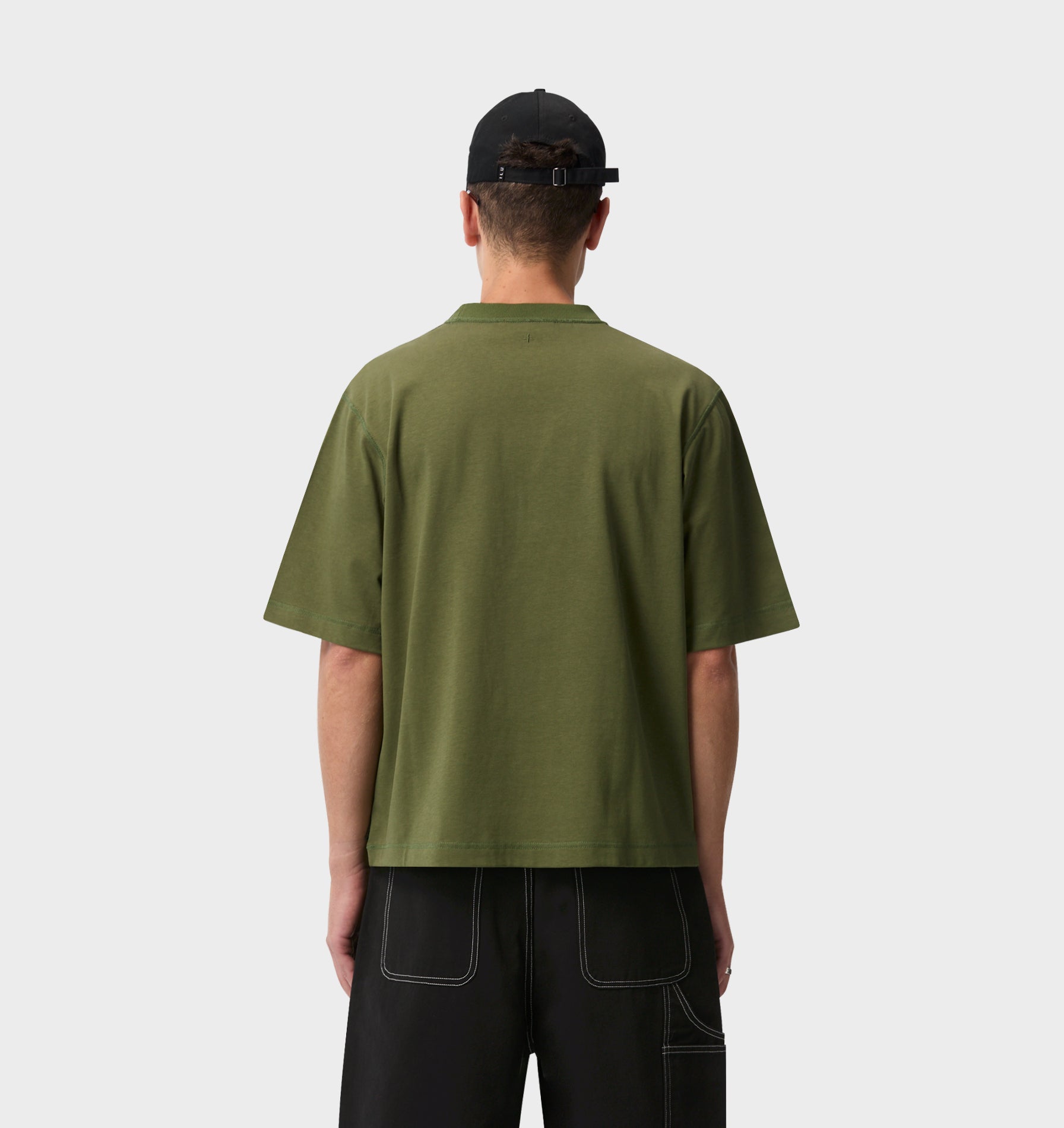 Crop Box Tee - Moss