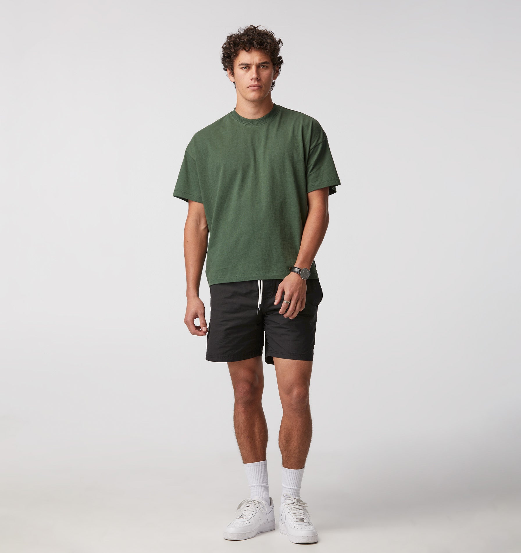 Lewi Crop Tee - Forest Green