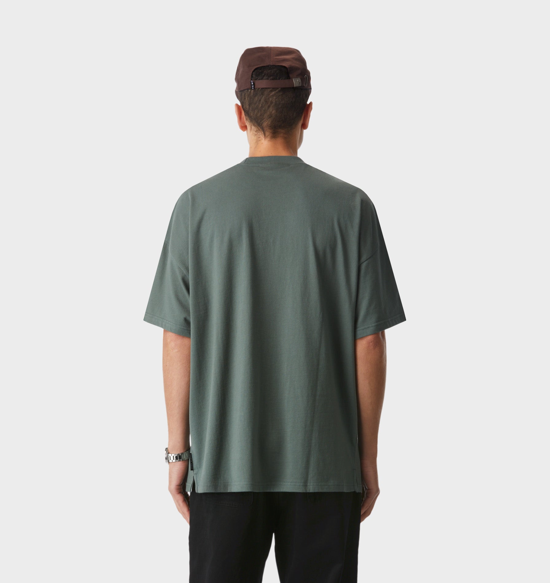 Floral Box Tee - Smokey Green