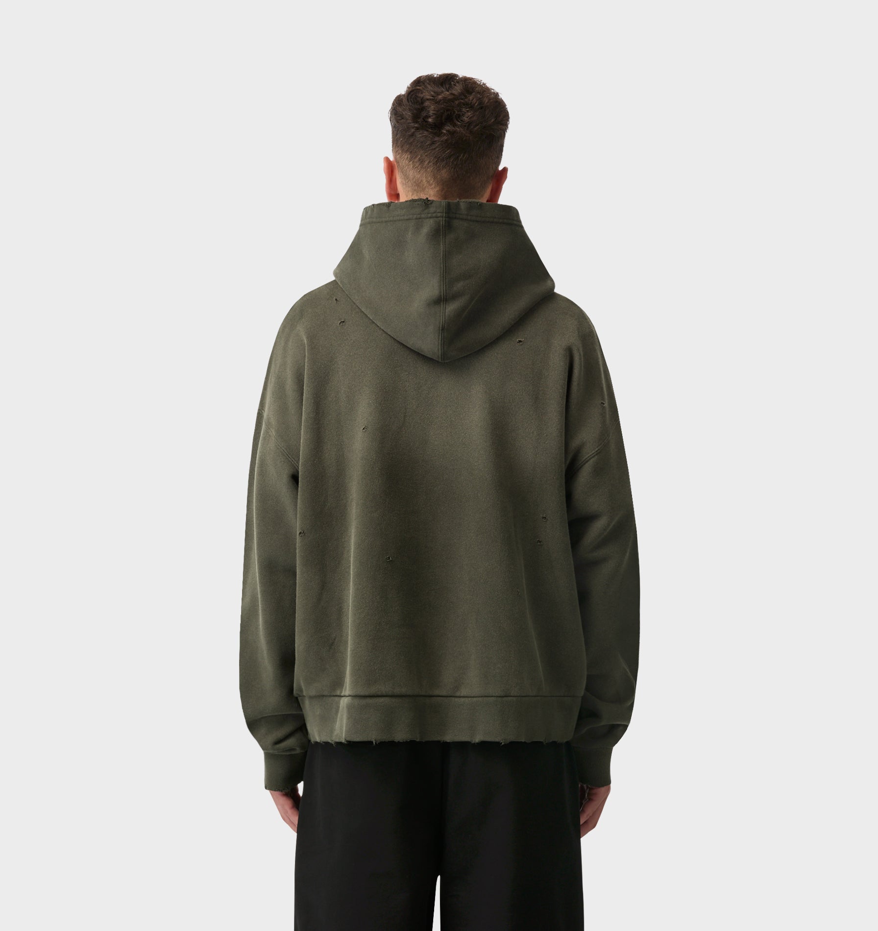 Distressed Oversized Hood - Faded Green