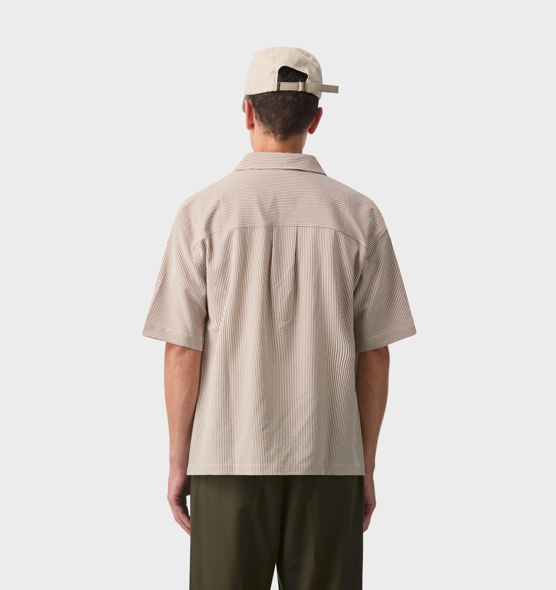 Dawson Boxy SS Shirt - Brown Stripe