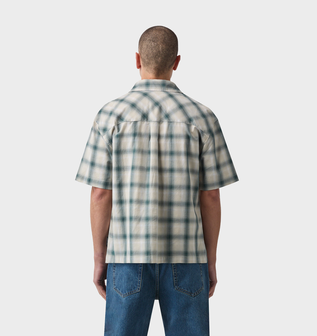 Arlo SS Shirt - White/Teal Check
