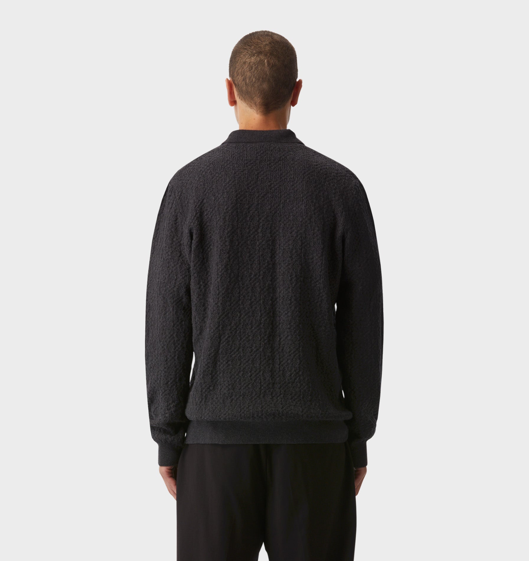Jordan Knit LS Polo - Charcoal