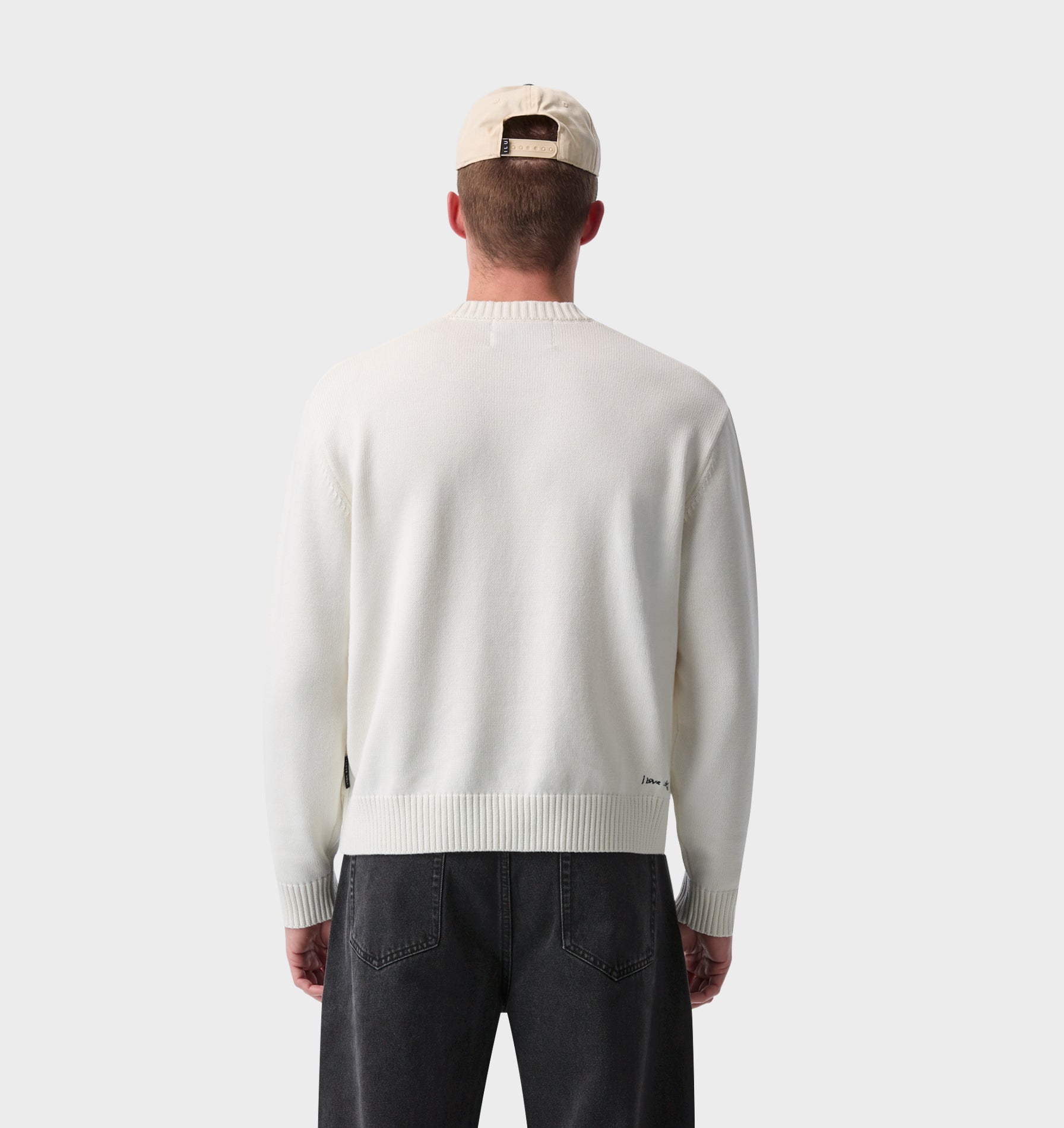Midweight Crop Knit Sweater - Off White