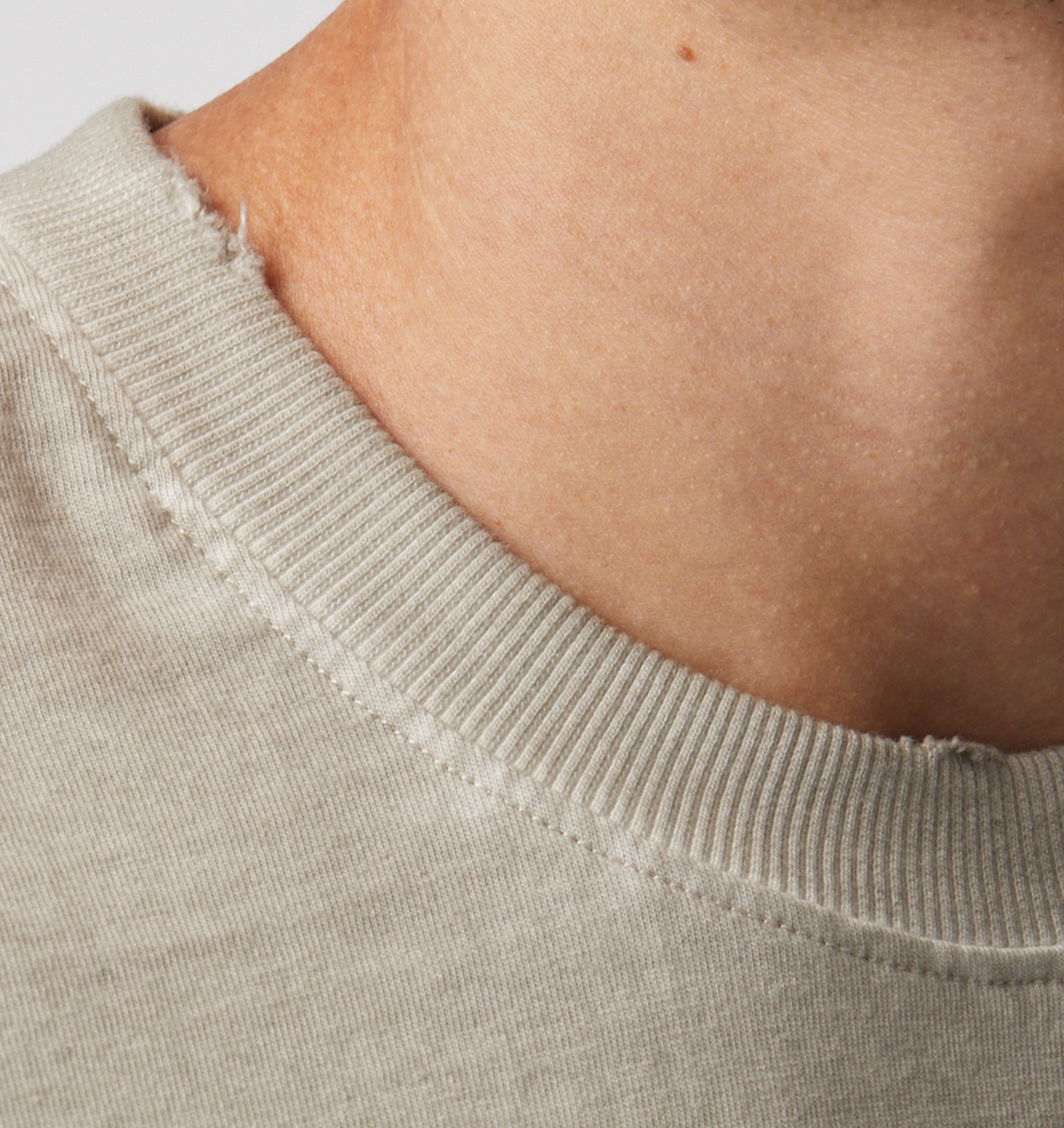Distressed Lewi Crop Tee - Mushroom