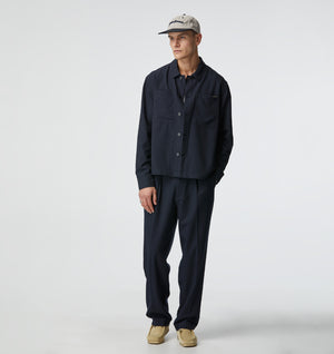 Tailored Overshirt - Navy Pinstripe