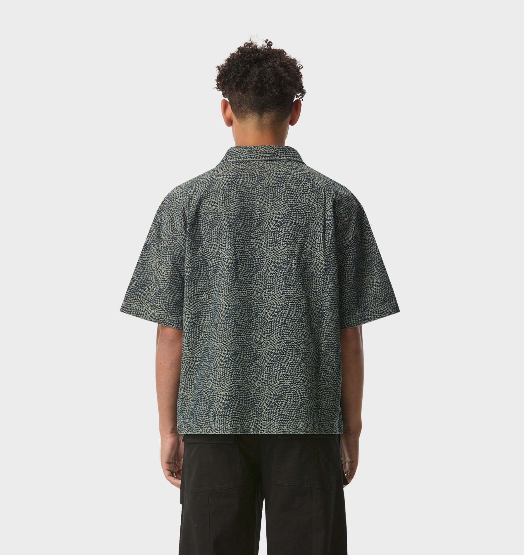 Textured Kai Denim SS Shirt - Aged Indigo