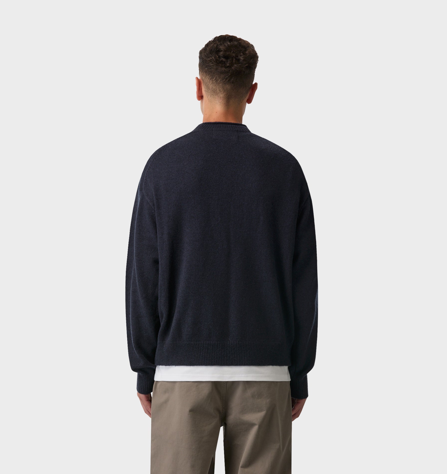 Heartache Rolled Neck Knit Sweater - Navy