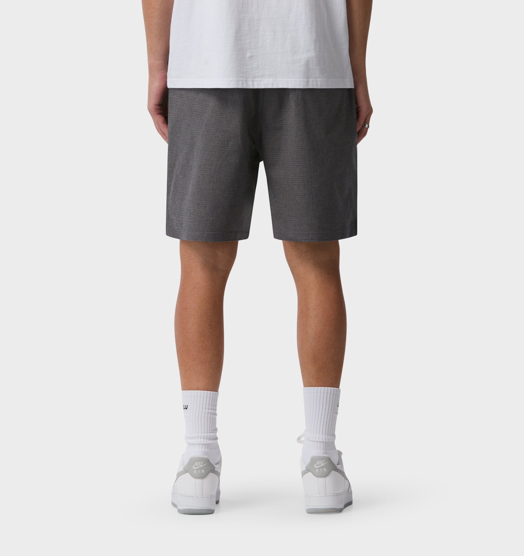 Michael Pleat Short - Grey Mini Check
