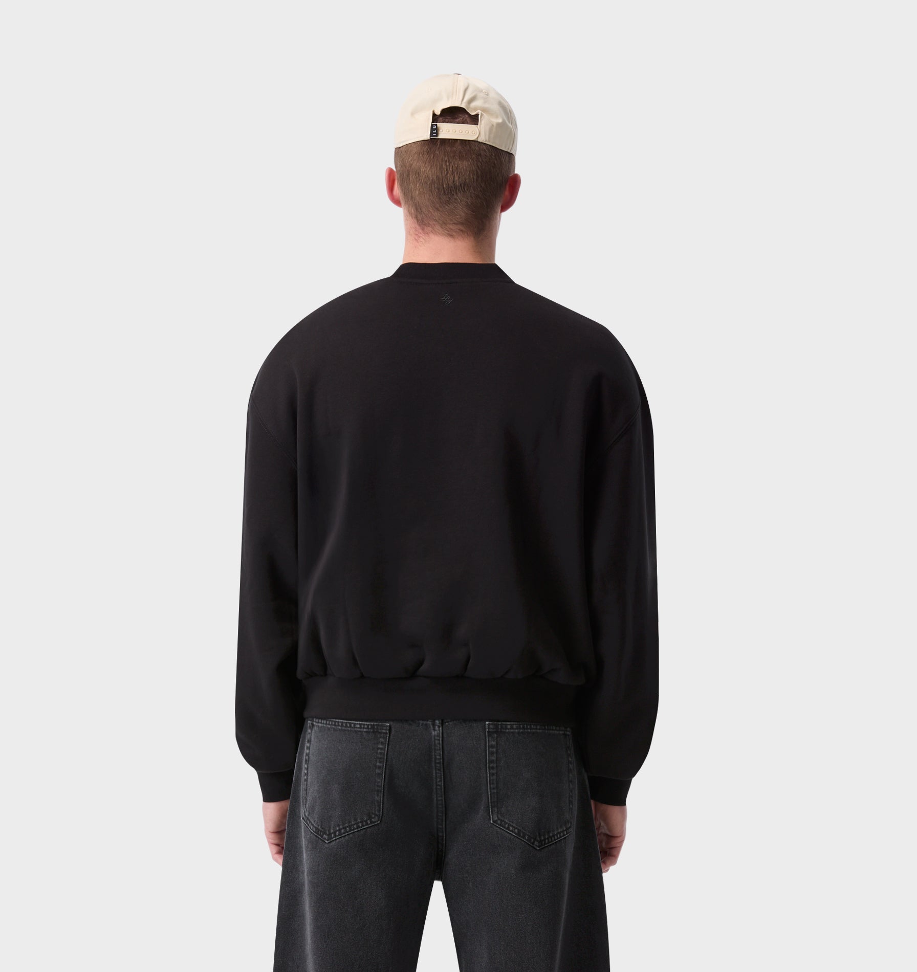 Heavy Box Crop Crew - Black