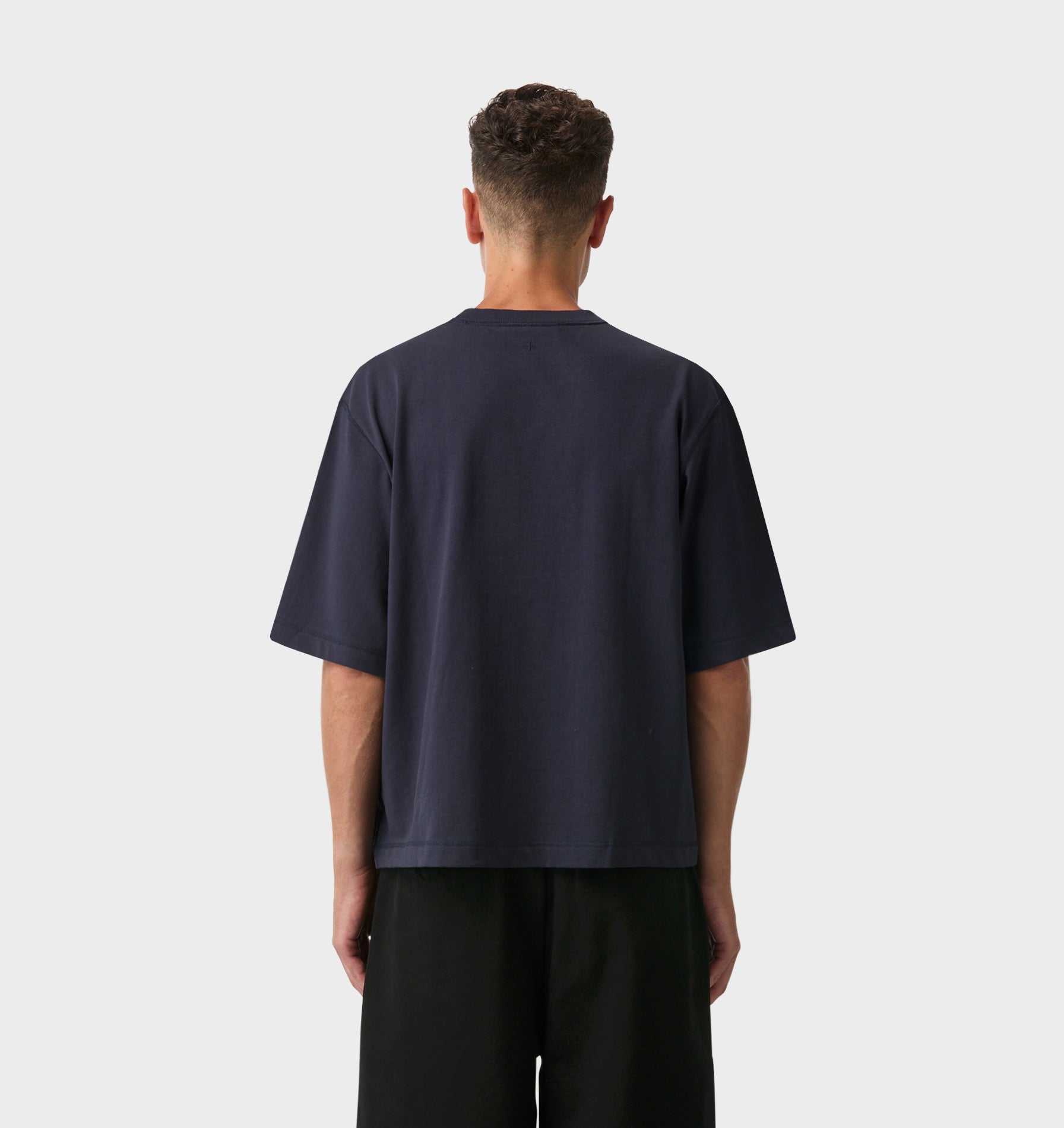 Crop Box Tee - Washed Navy