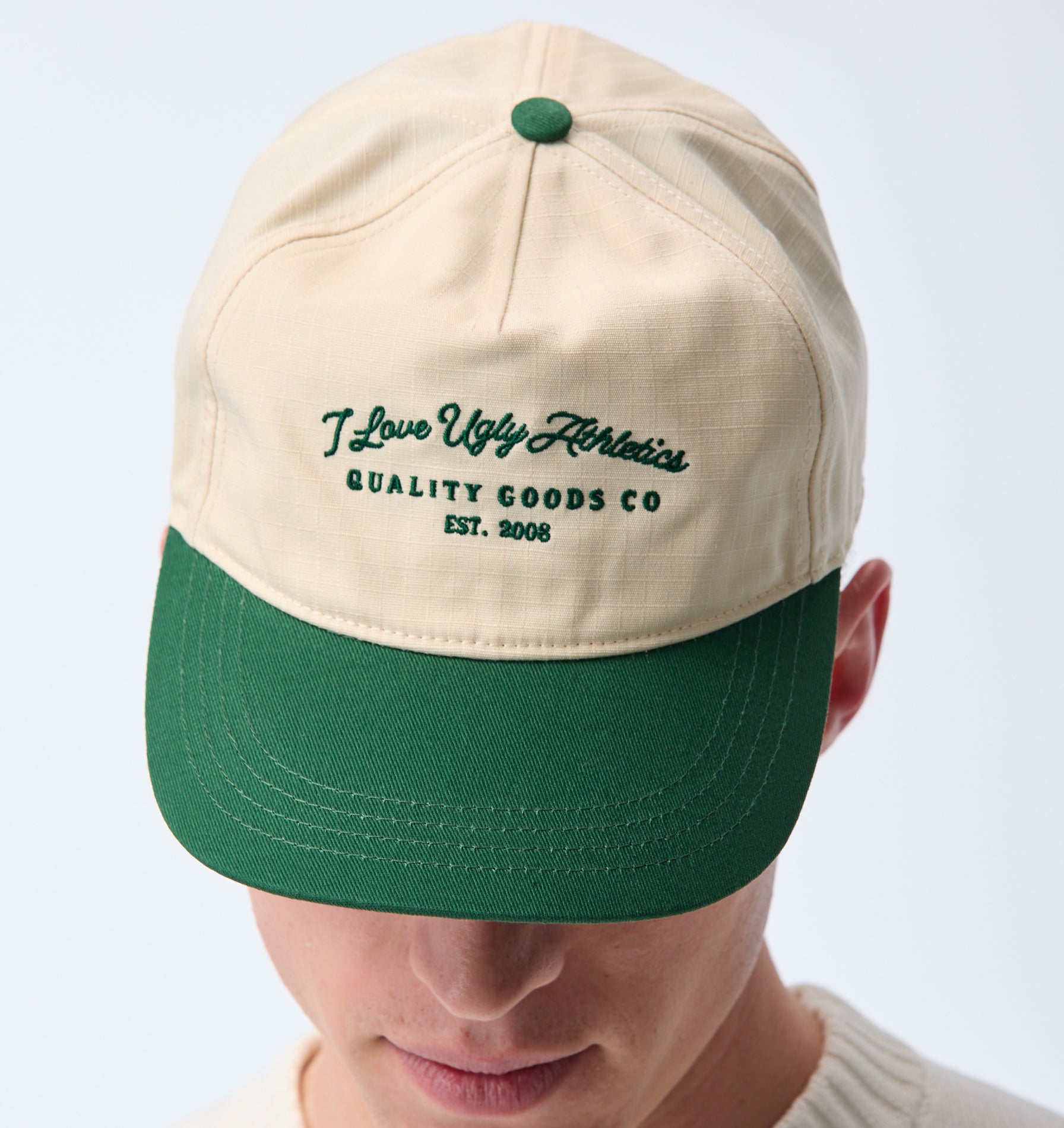 Athletics Maverick Cap - Off White/ Dark Green