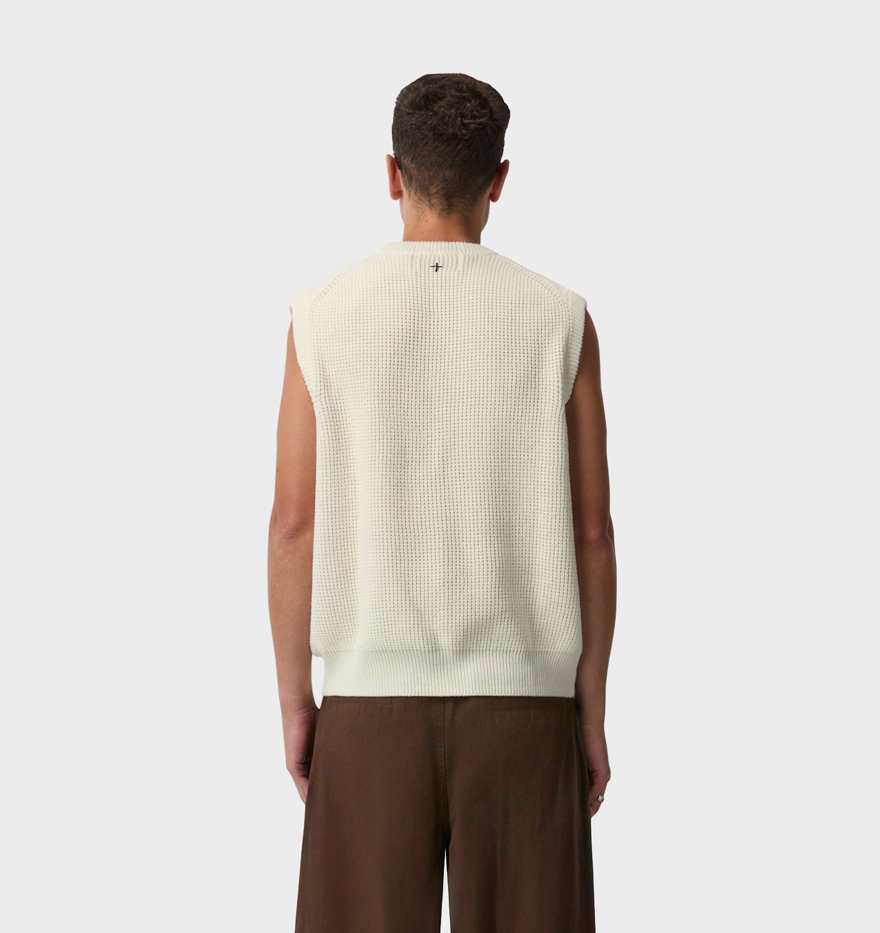 Knit Crew Vest - Off White