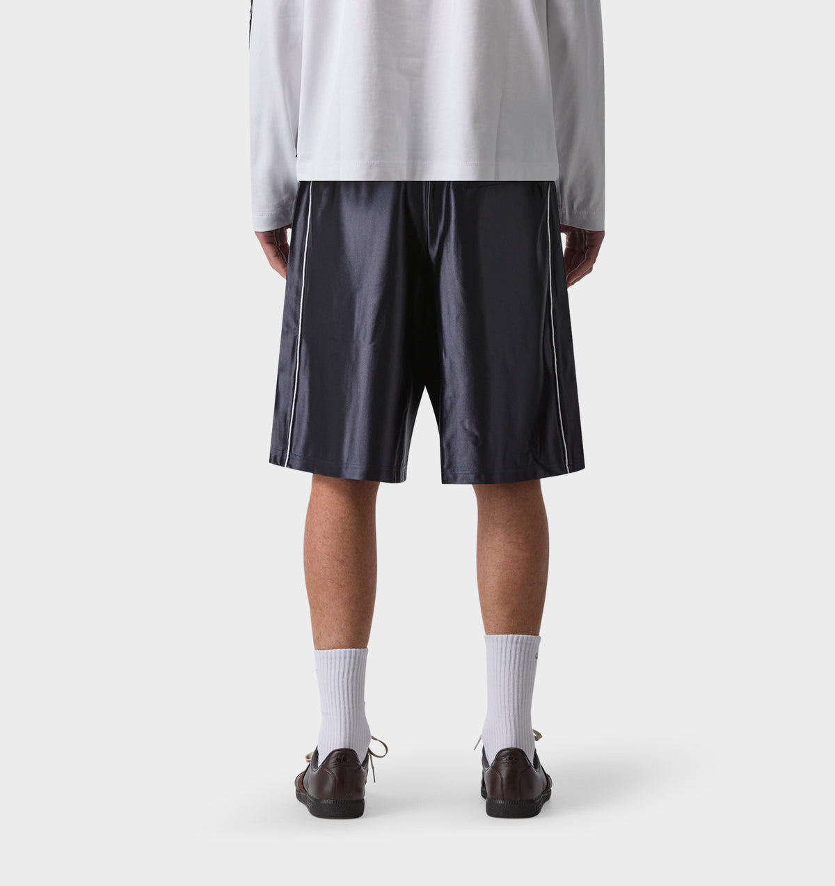 Satin Track Short - Indigo
