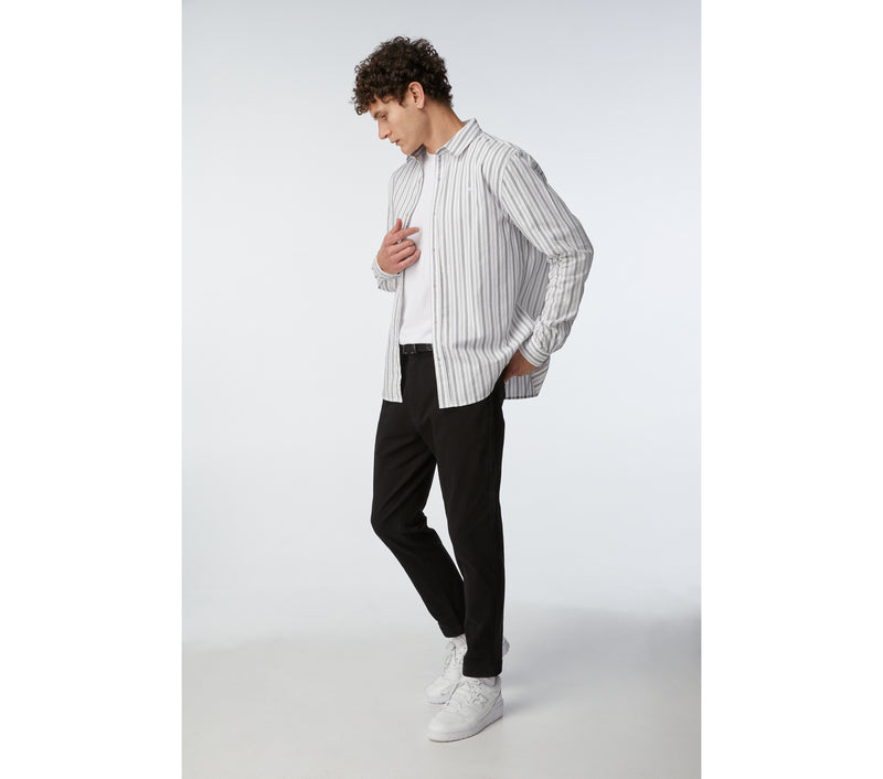 Wallace LS Stripe Shirt - White