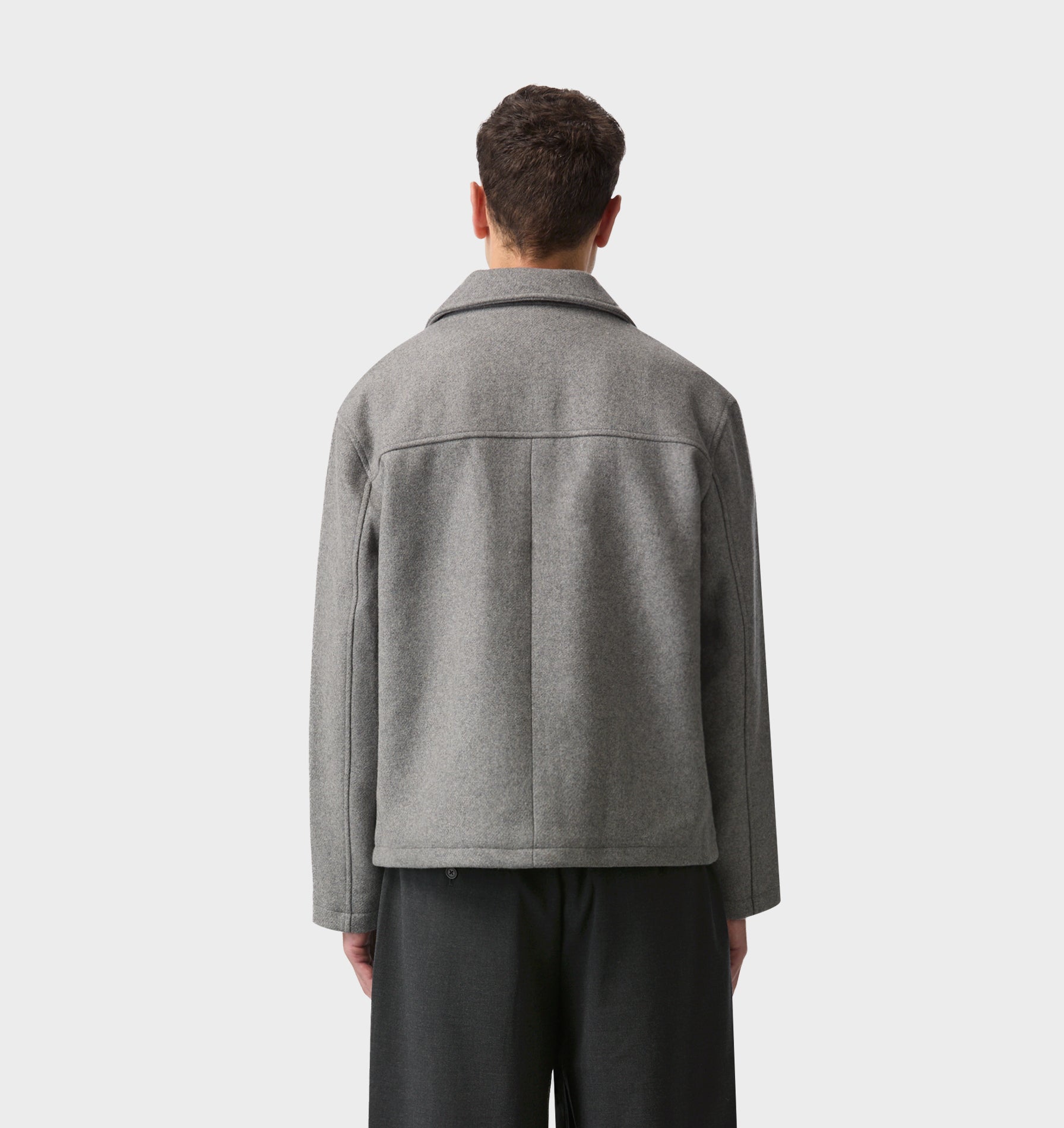 Wool Zip Jacket - Grey Marle
