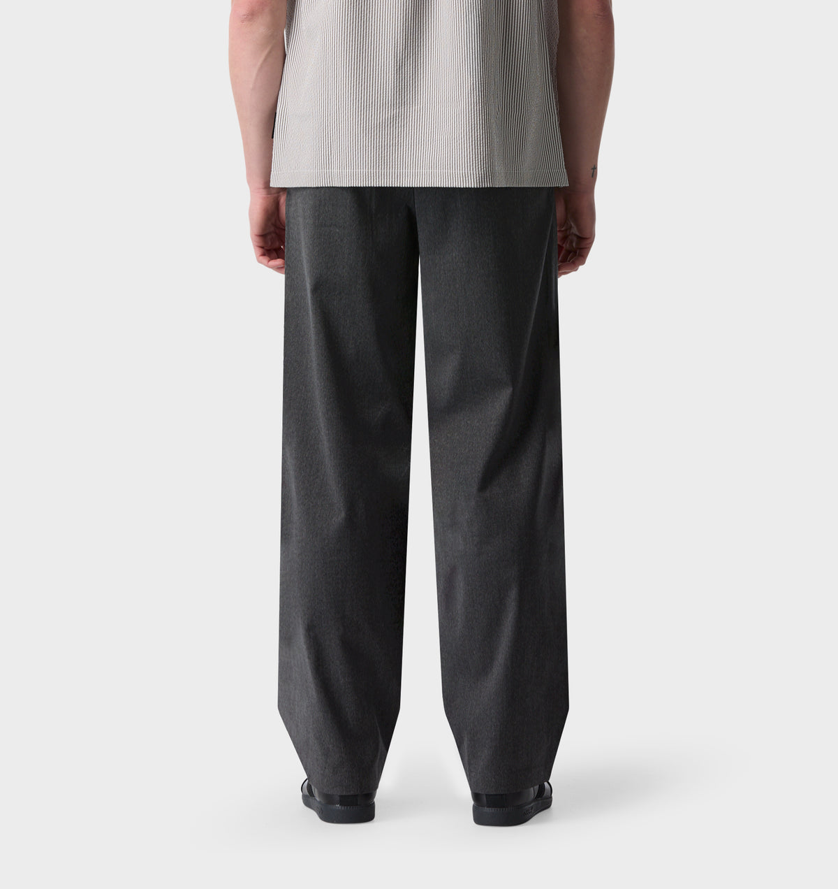 Twin Pleat Pant - Dark Grey Herringbone