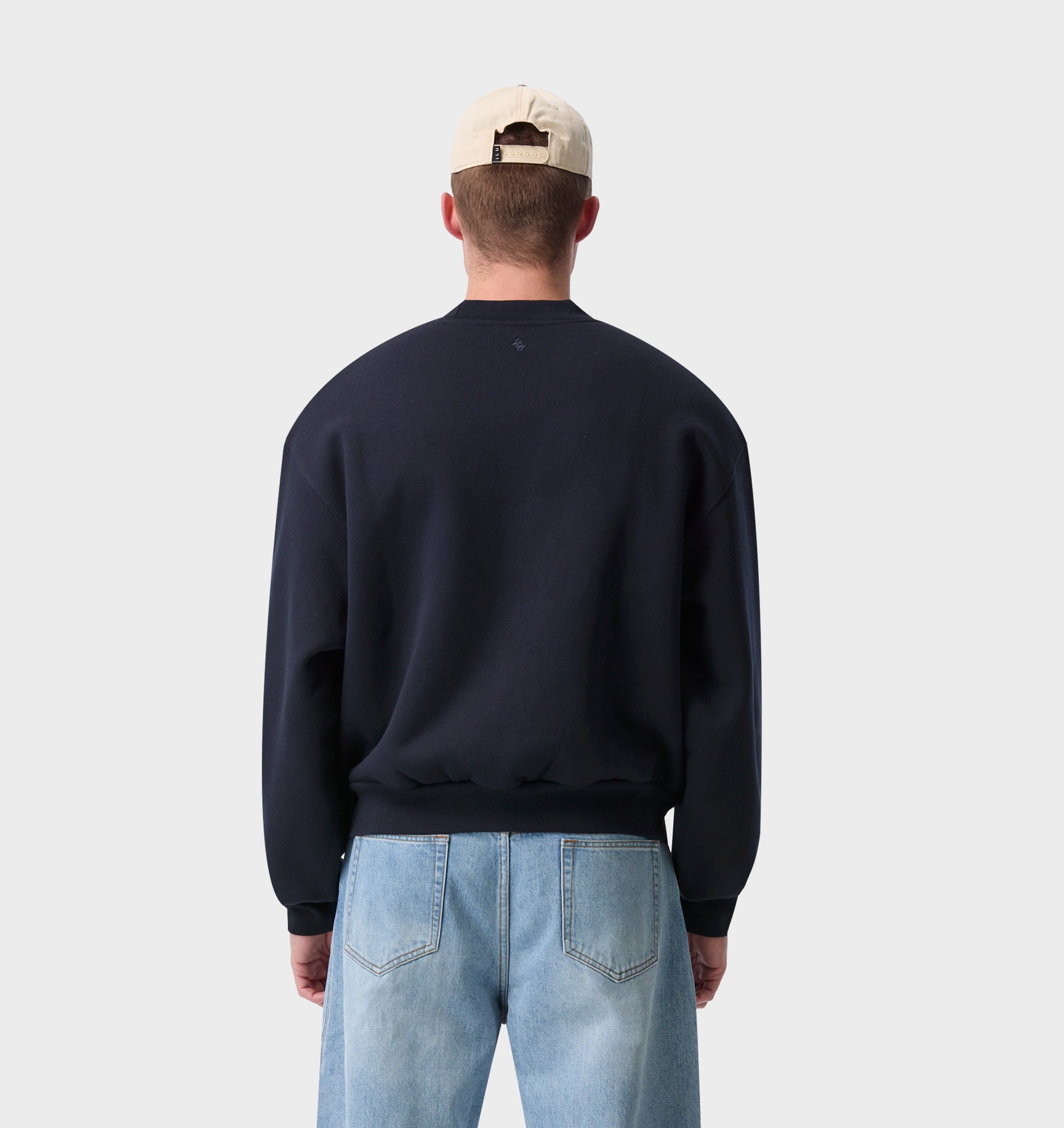 Heavy Box Crop Crew - Midnight Navy