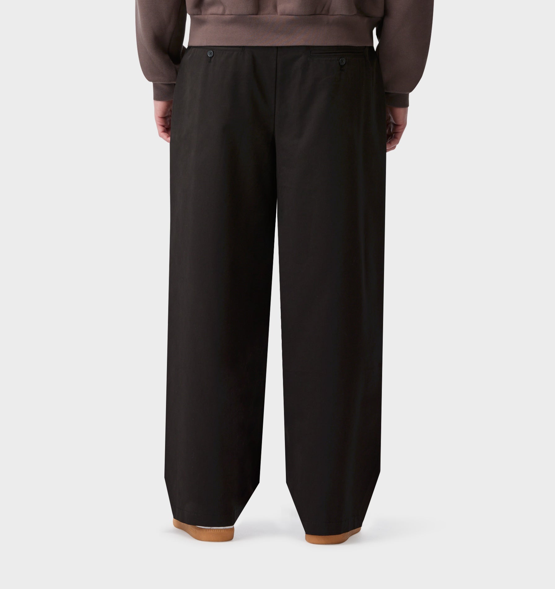 Cotton Albert Pleated Pant - Black