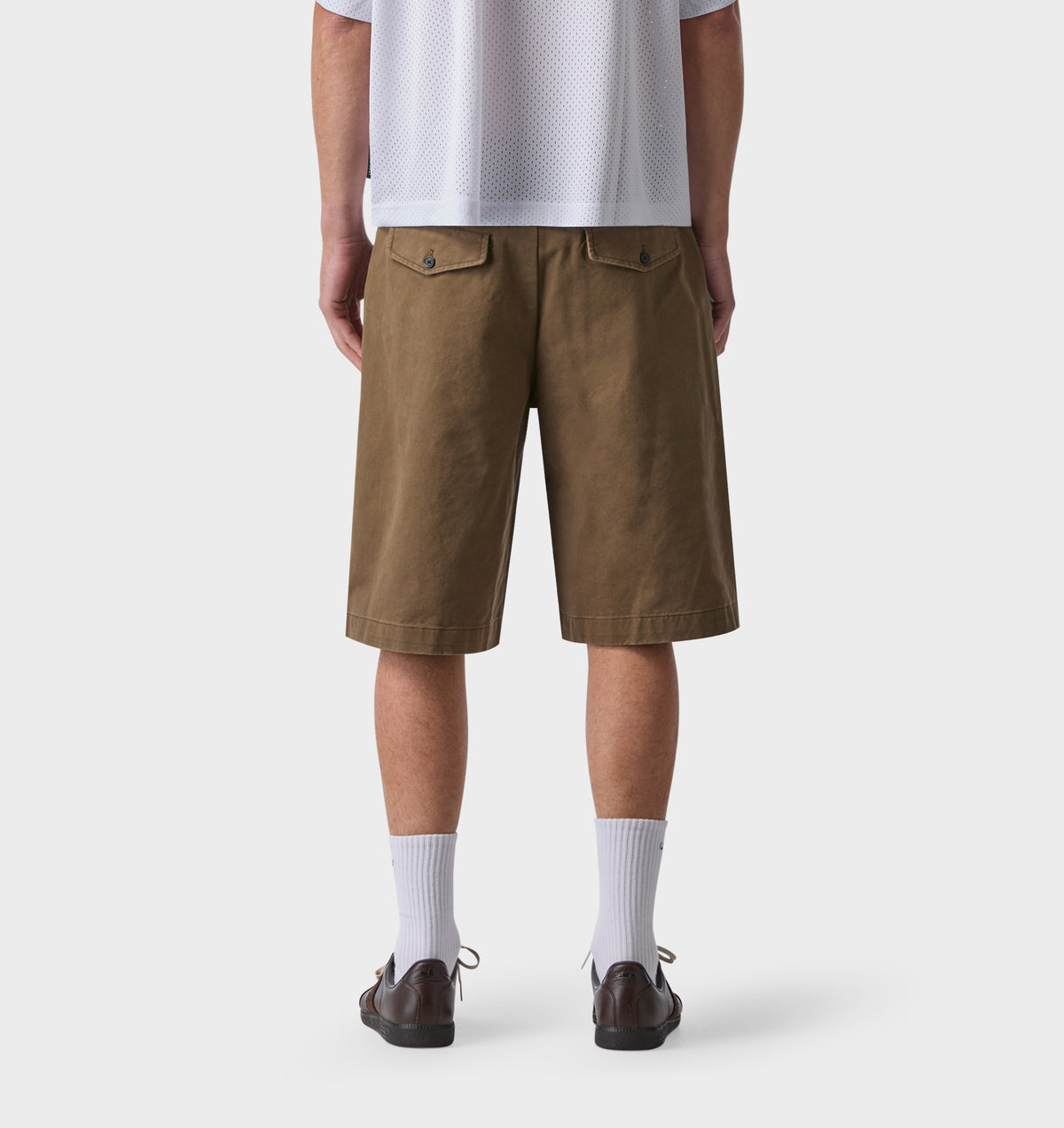 Belted Barrel Leg Short - Moss