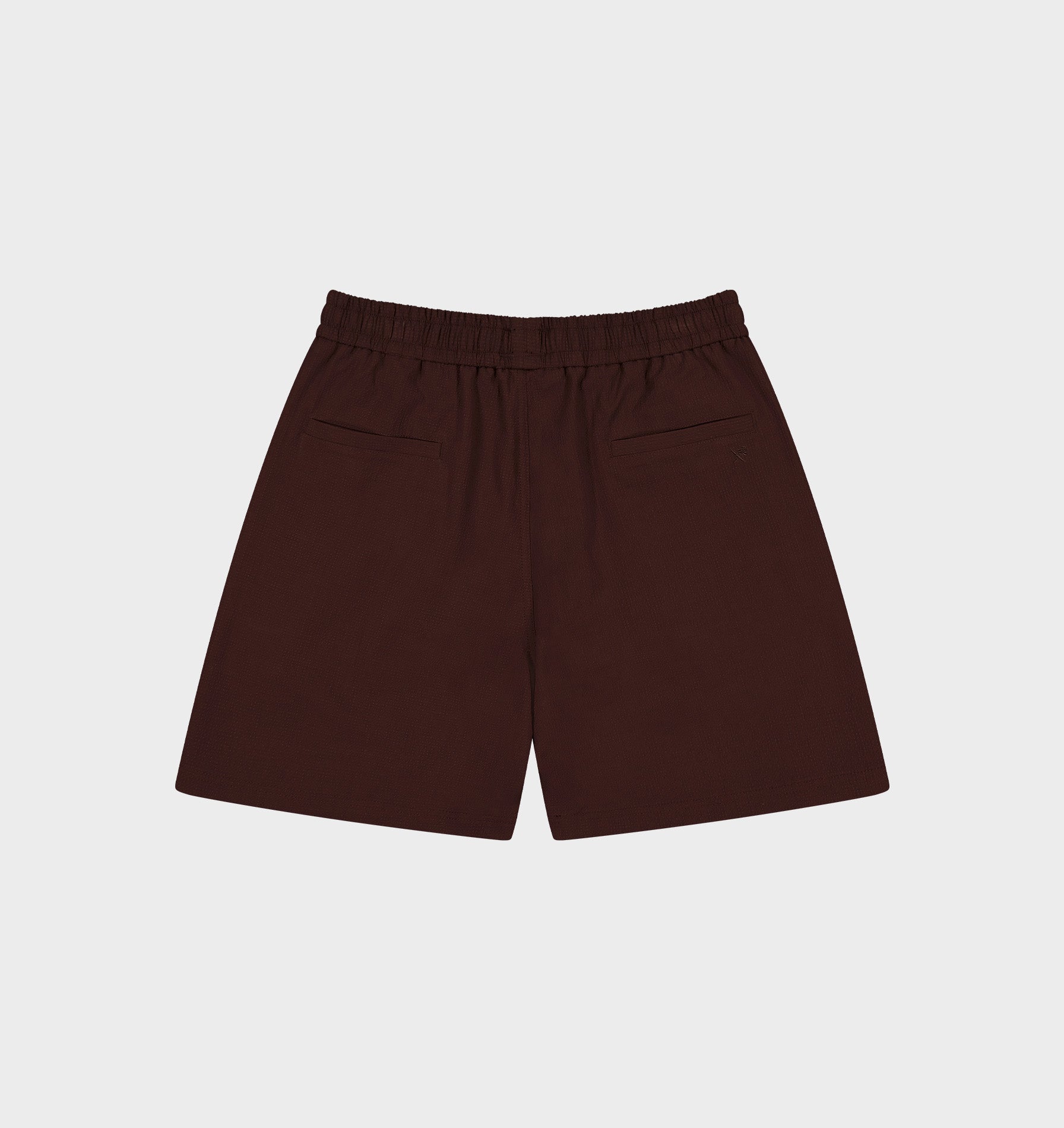 Seersucker Michael Pleat Short - Dark Brown