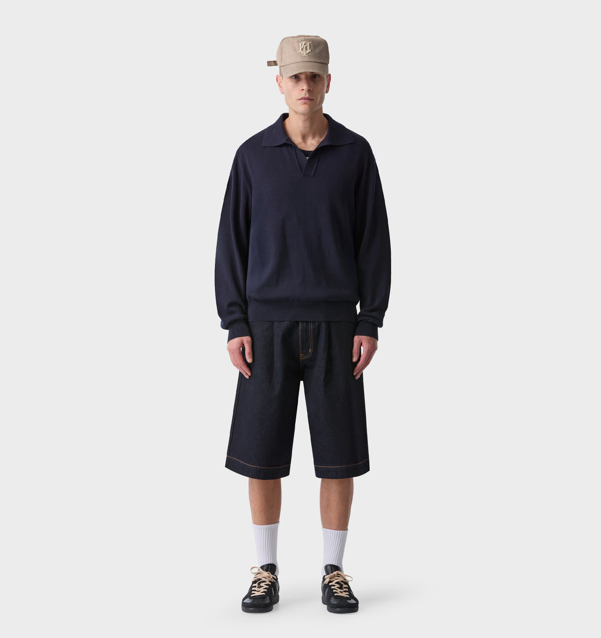Knit LS Polo - Indigo