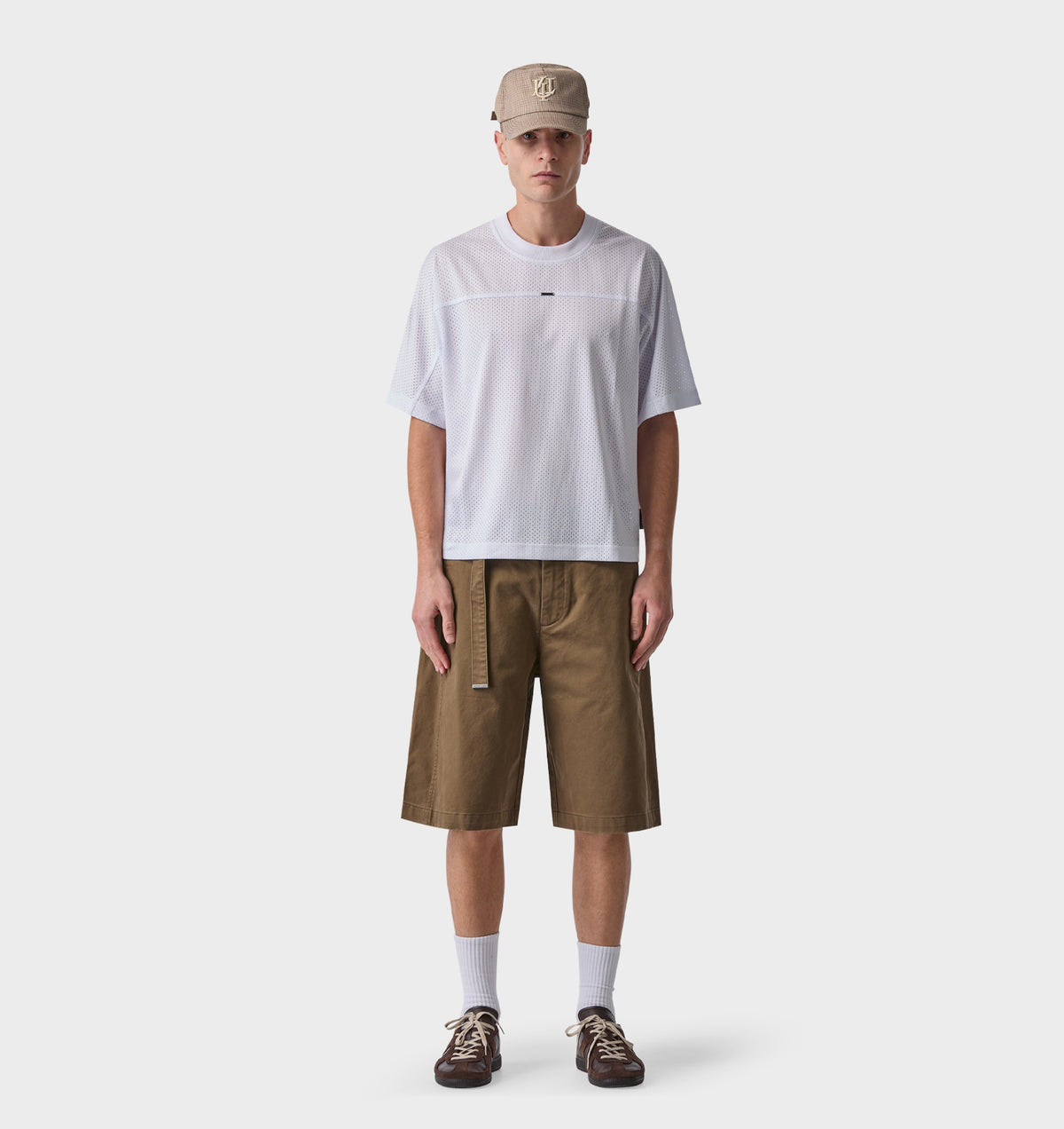 Belted Barrel Leg Short - Moss