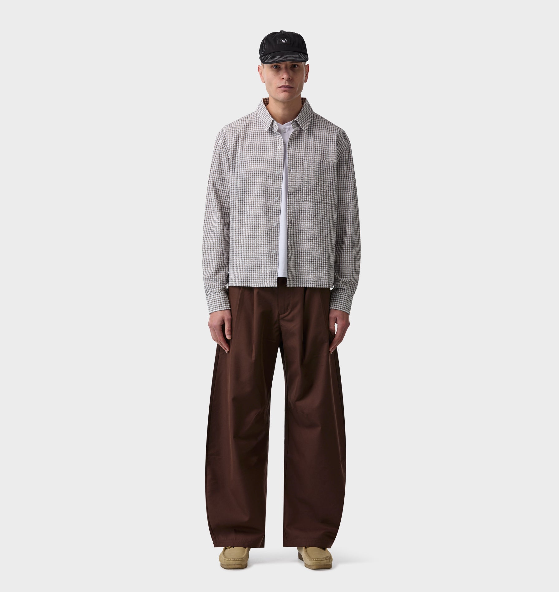 Balloon Pleat Pant - Brown
