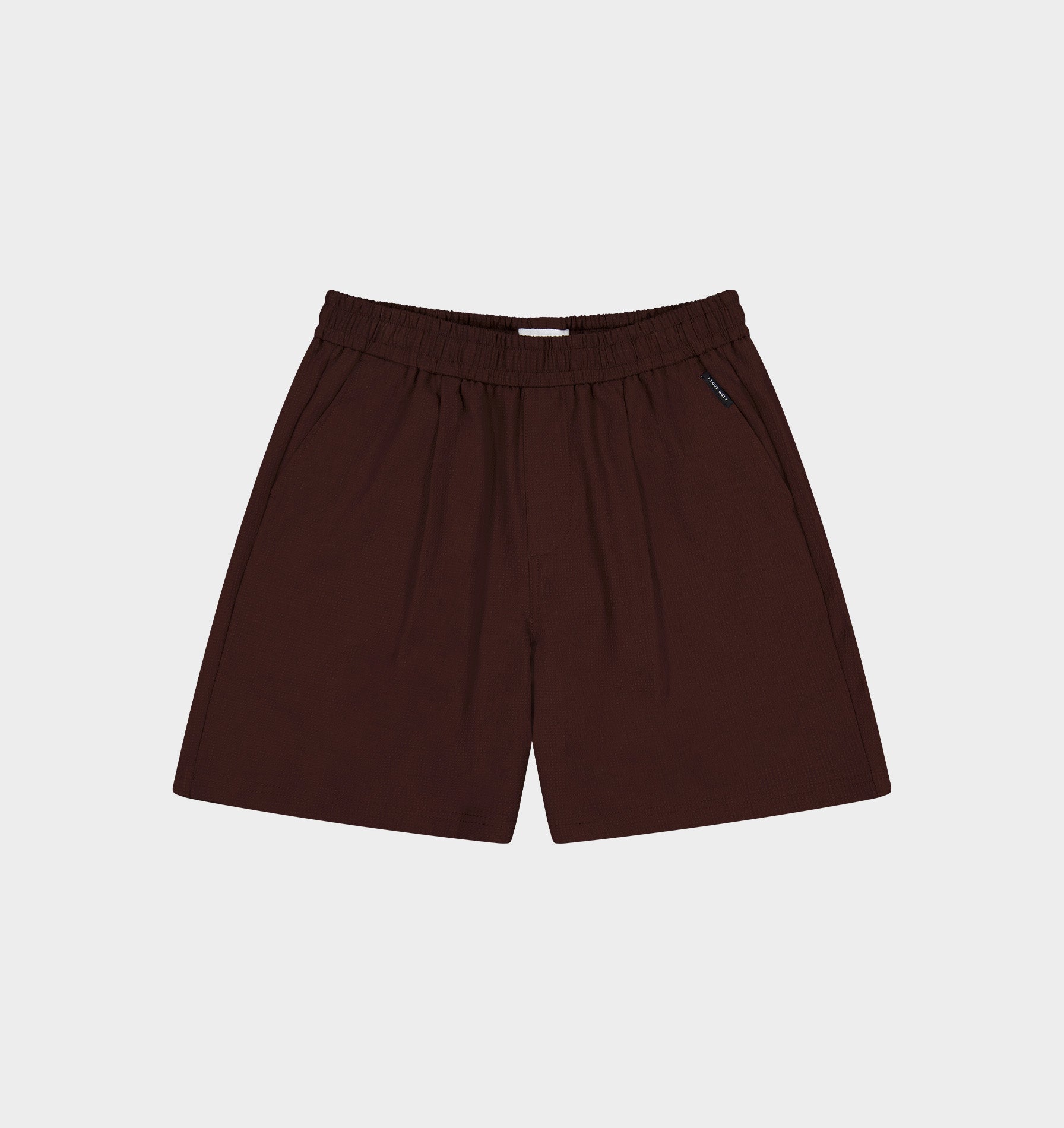 Seersucker Michael Pleat Short - Dark Brown