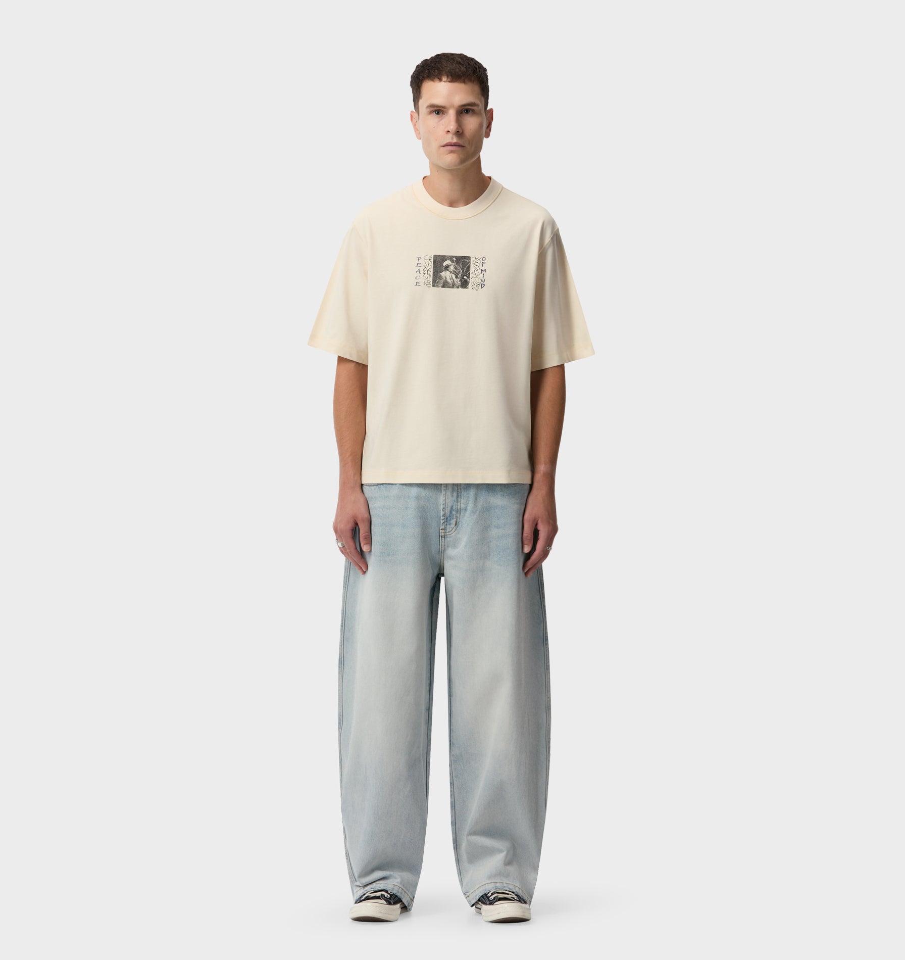 Peace of Mind Crop Box Tee - Off White