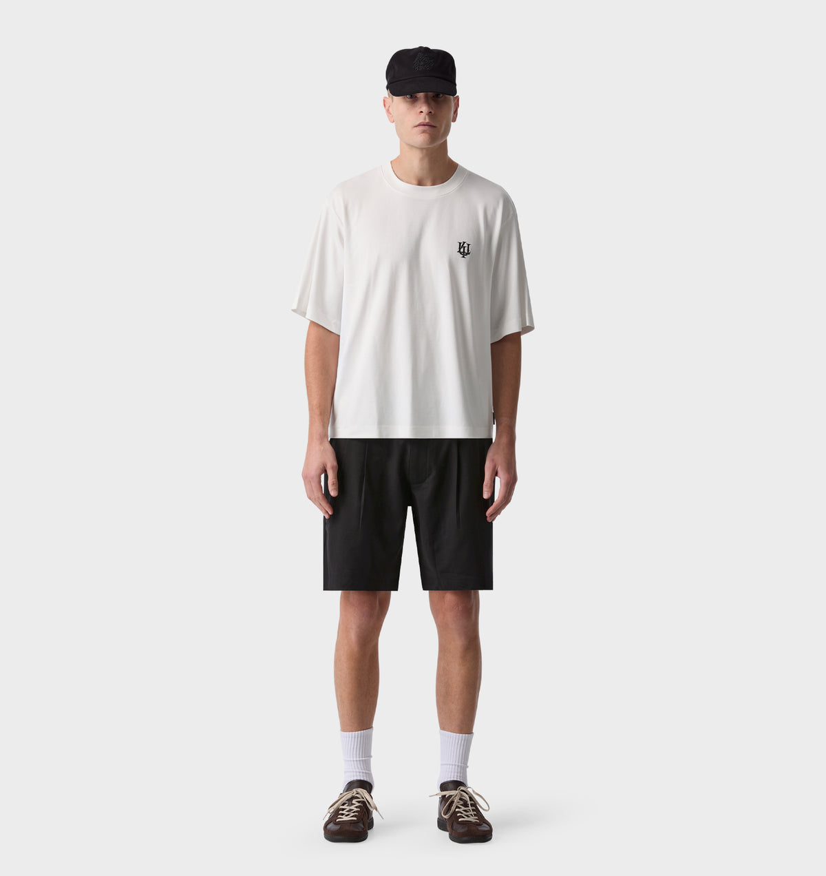 Nylon Alby Pleated Short - Black