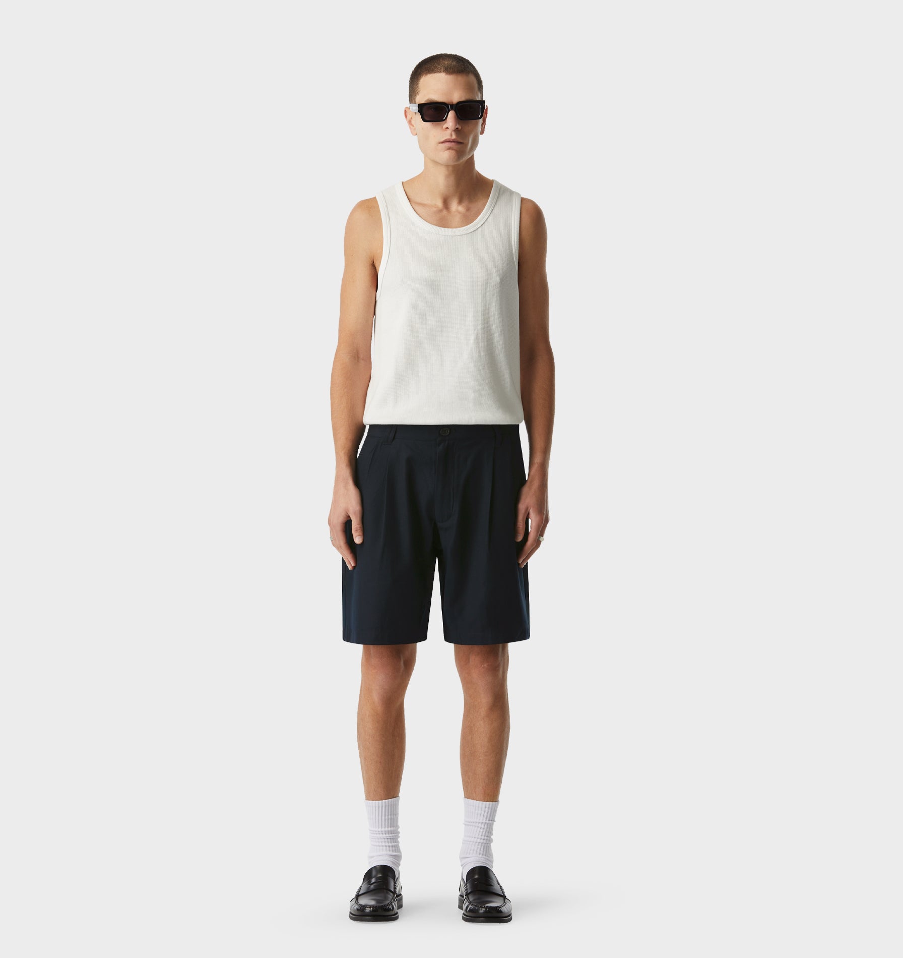 Quincy Pleated Short - Dark Navy