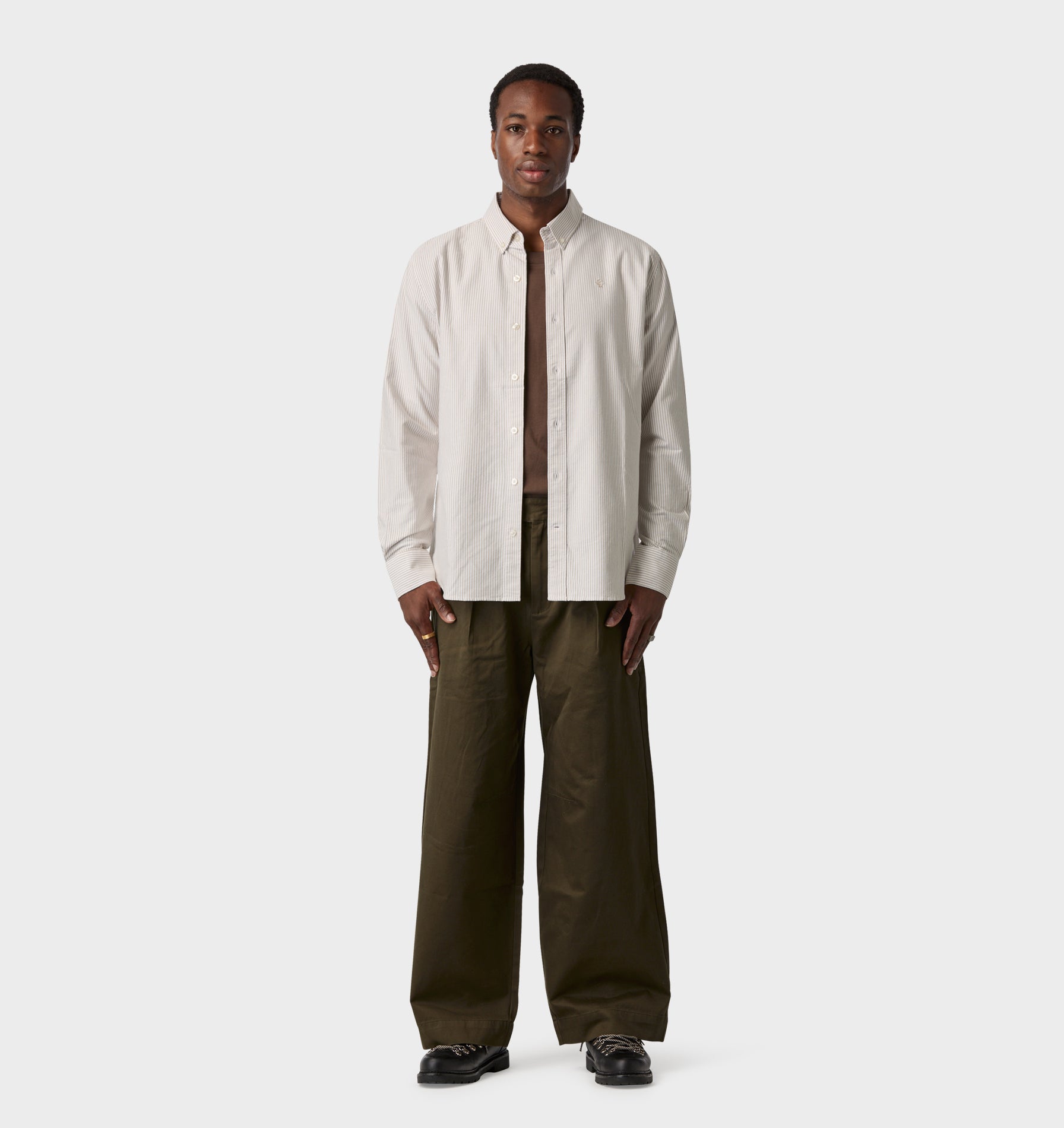 Ralph LS Shirt - Brown Stripe
