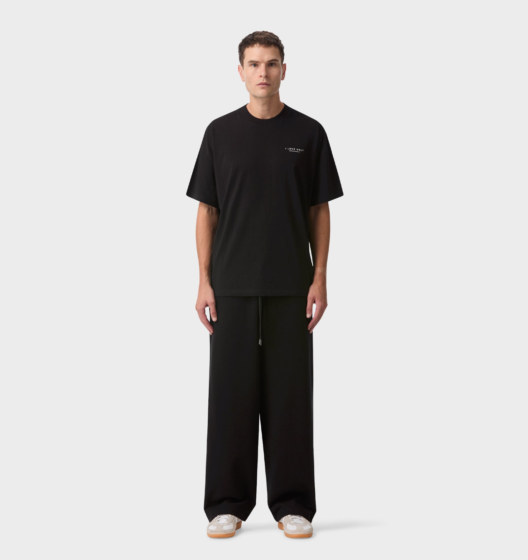 Wide Leg Track Pant - Black