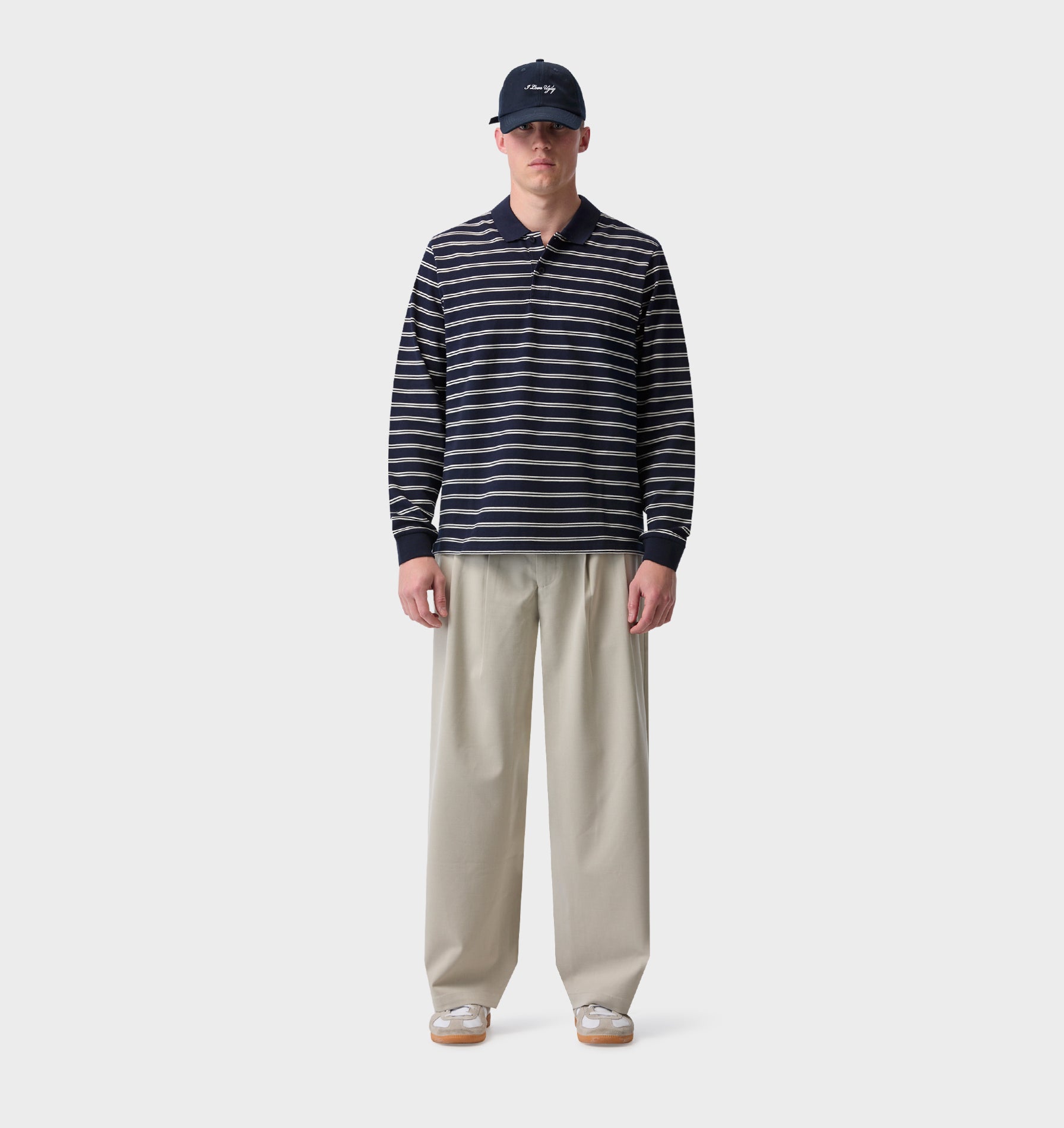 Cotton Albert Pleated Pant - Ecru
