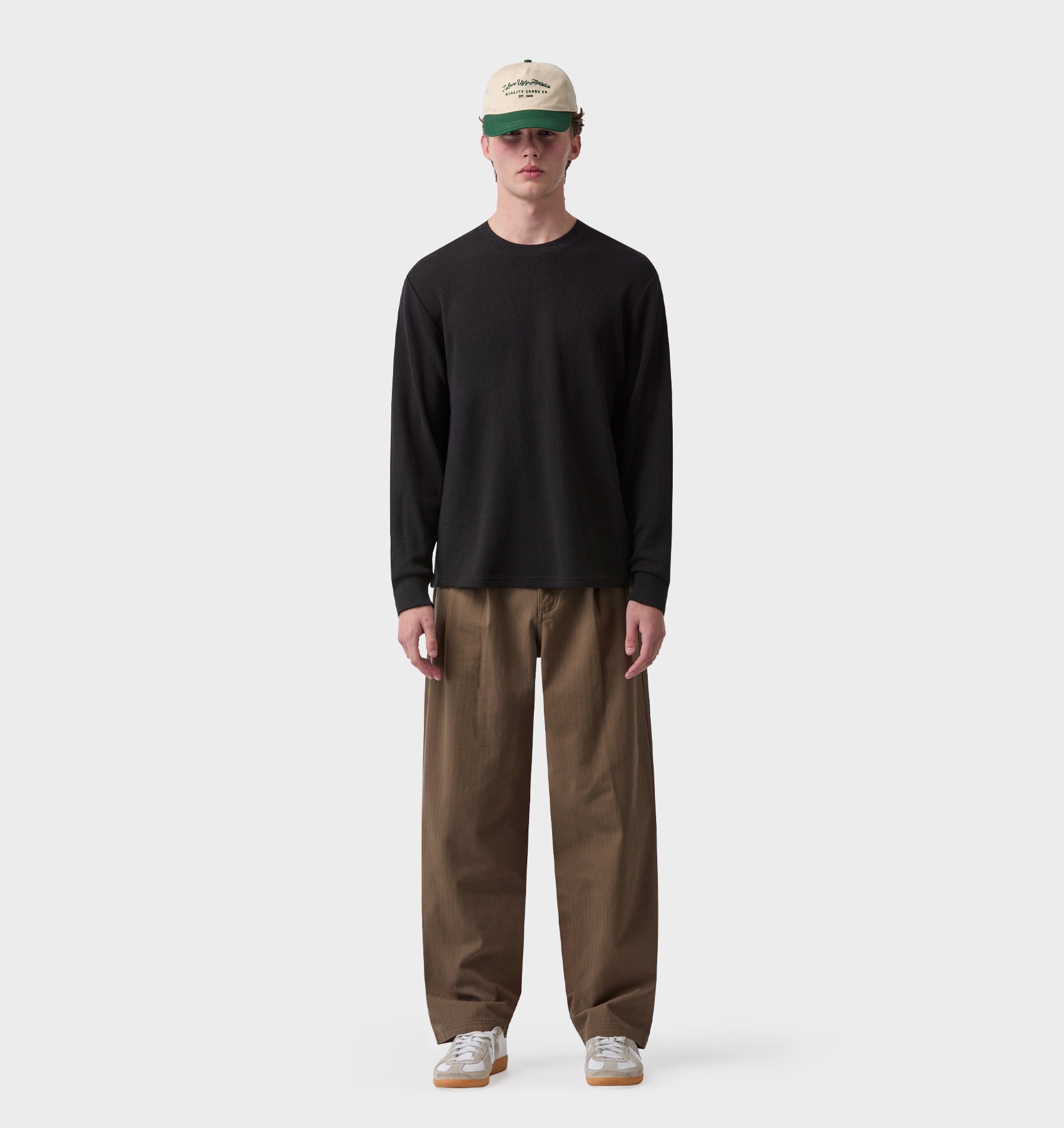 Waffle LS Tee - Black
