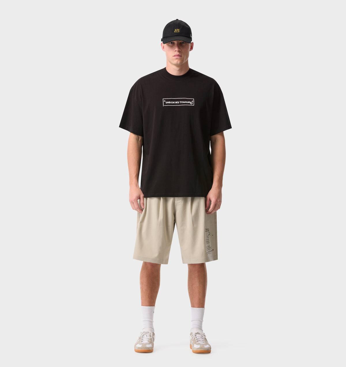 Basquiat Scribble Alby Pleat Short - Stone