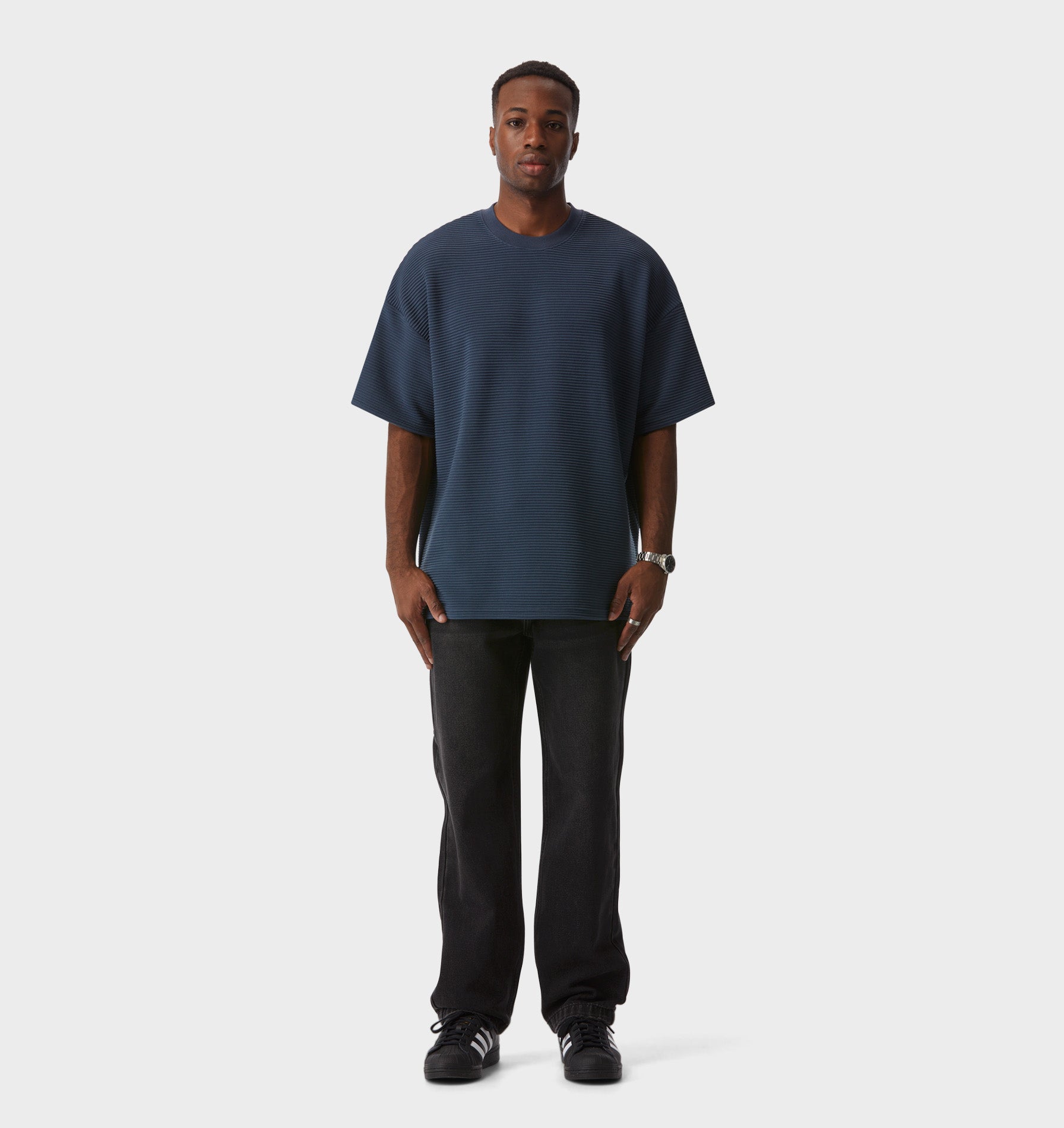 Corrugated Box Tee - Indigo