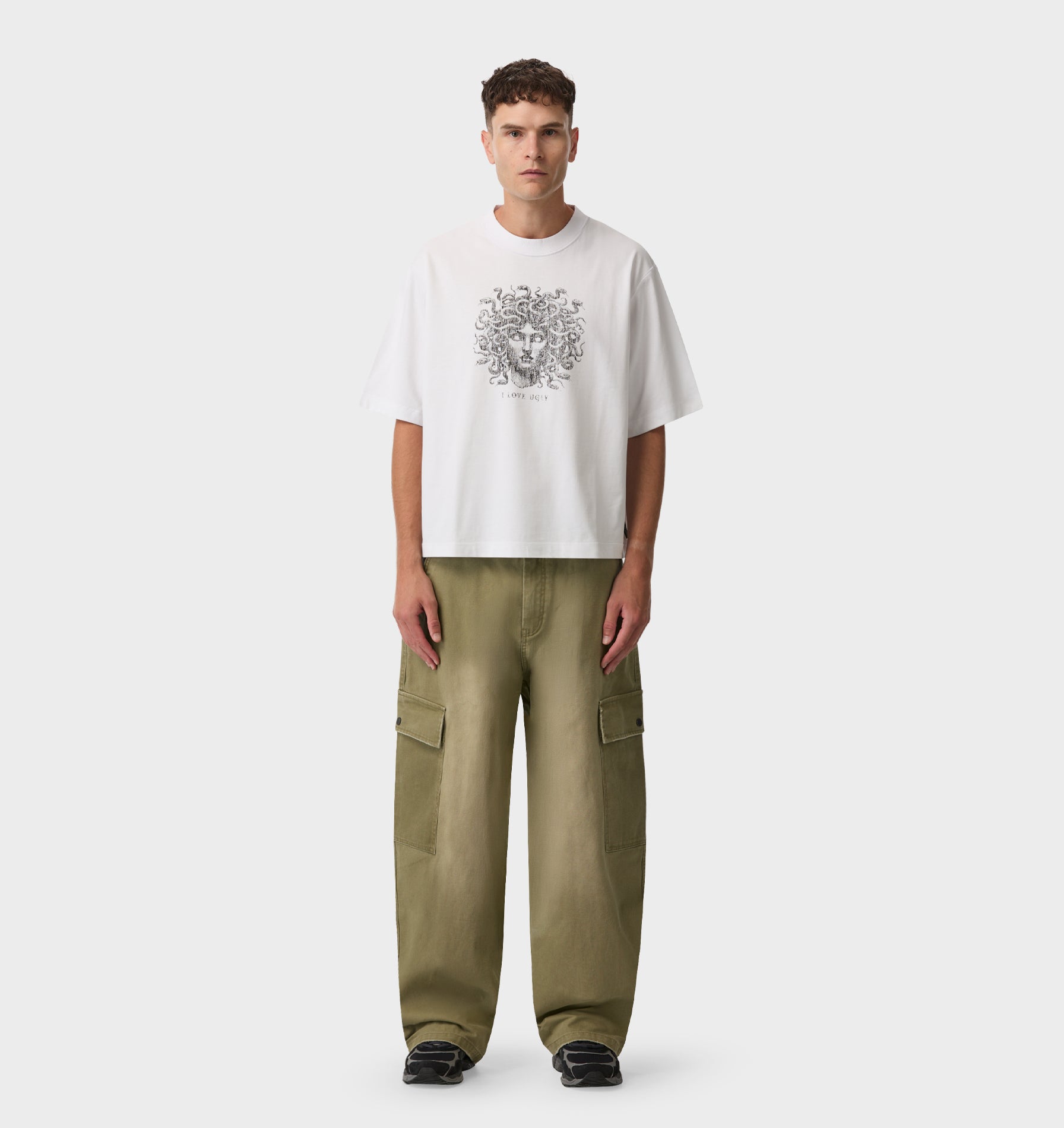 Medusa Crop Box Tee - White