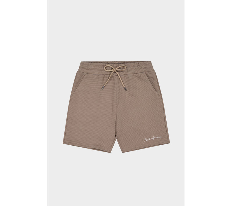 Textured Trackie Short - Taupe