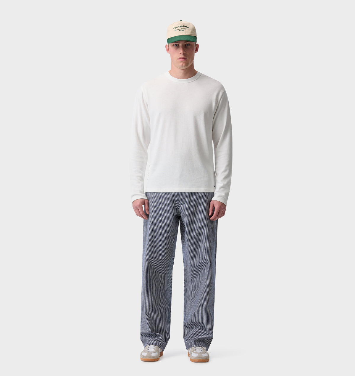 Edgar Wide Pant - Navy/ White Stripe