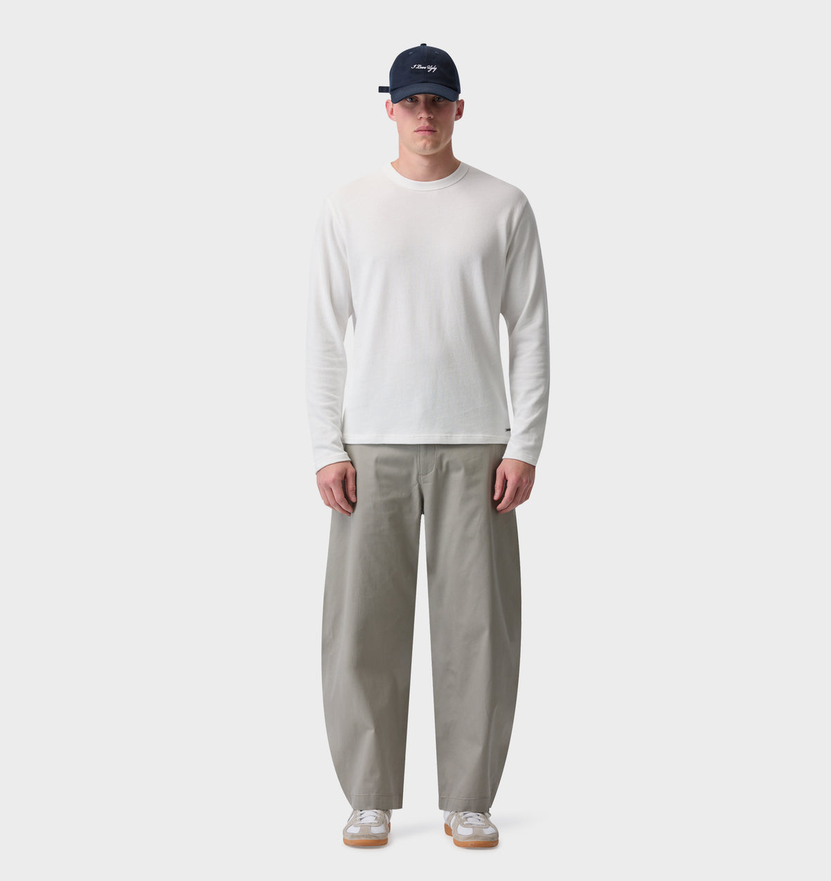 Barrel Leg Pant - Light Grey