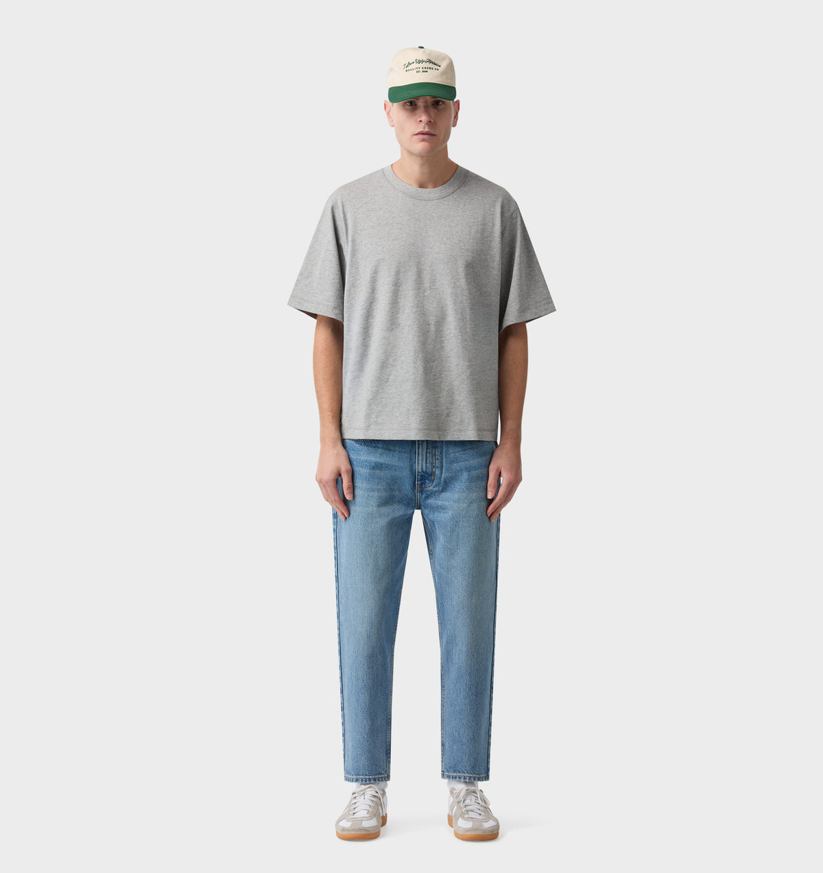 Crop Box Tee - Heather Grey