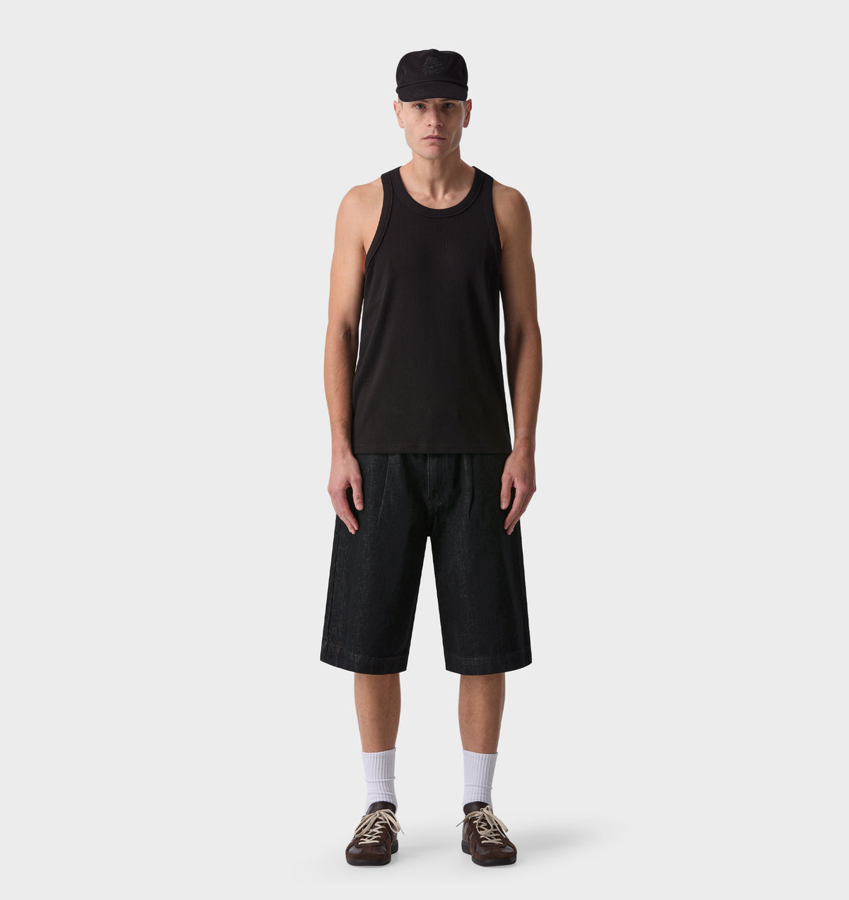 Ribbed Slim Tank - Black