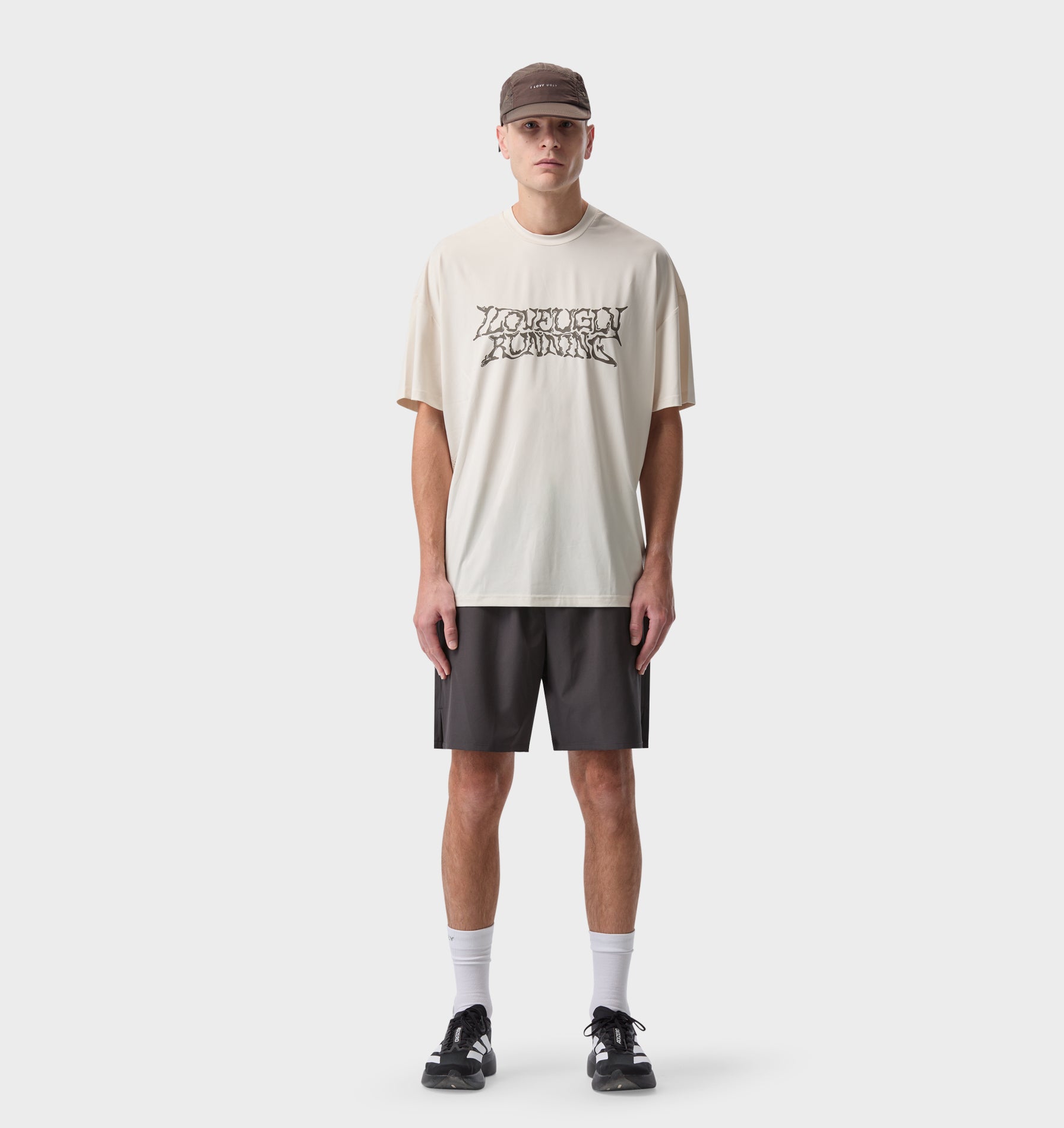 Liquified Active Box Tee - Off White/ Brown