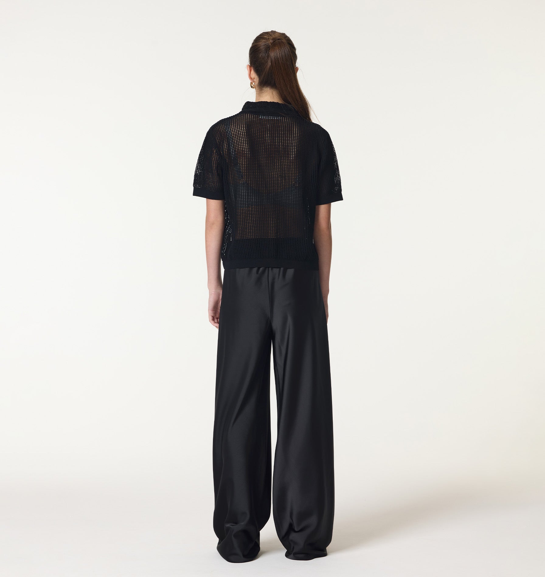 Sienna Crochet SS Shirt - Black