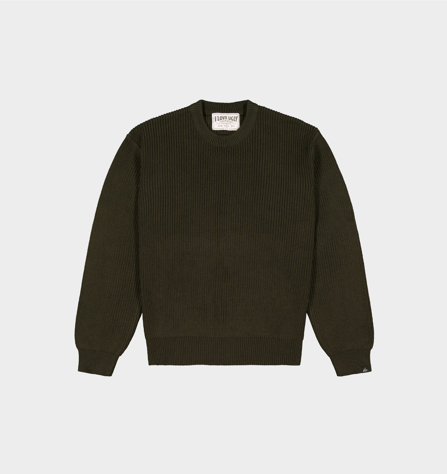 Cropped Knit Sweater - Burnt Olive