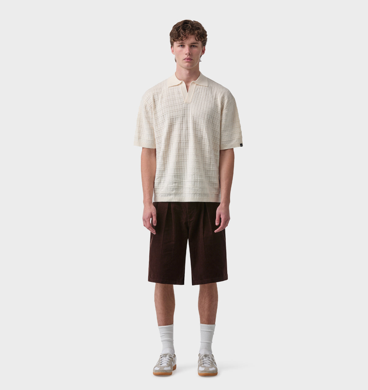Wide Pleat Short - Espresso Cord